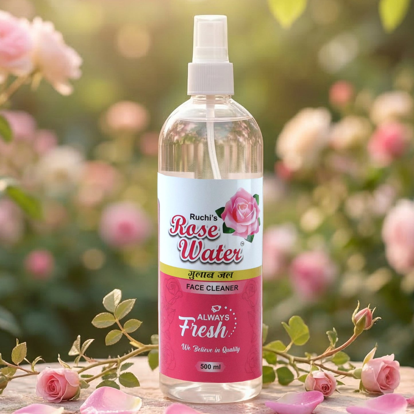 Rose Water Face Mist Spray - 500 ML Refreshing Toner for Skin Hydration - Great Price - Image 3