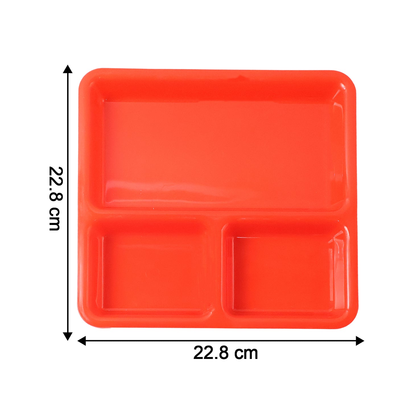Plastic 3-Compartment Serving Tray Plate - 1 Pc - Happy Price - Image 3
