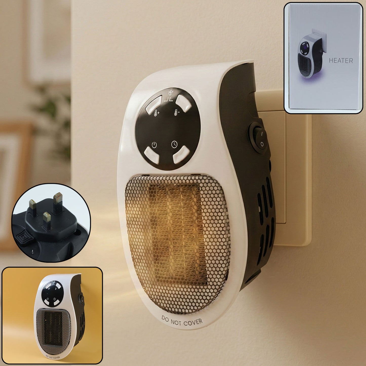 500W Compact Wall Plug Electric Heater for Rooms - Great Price - Image 2