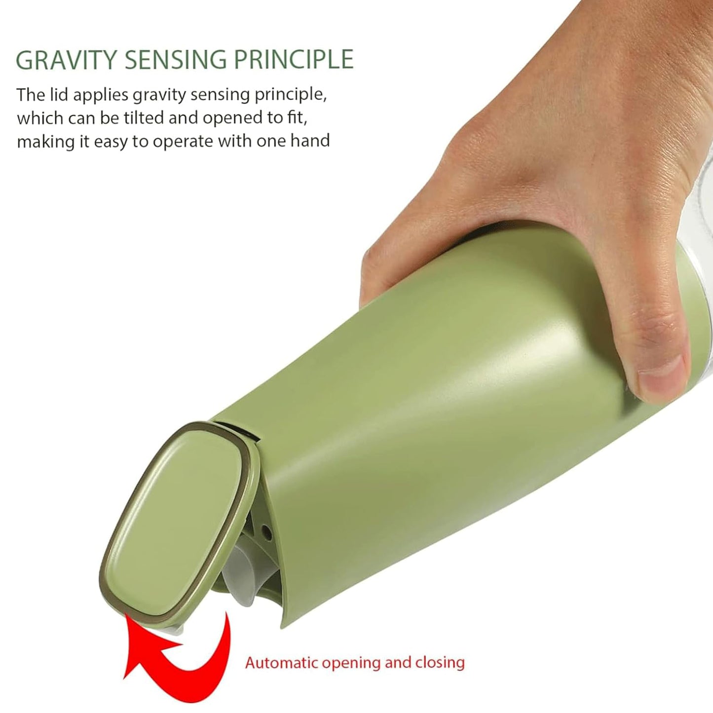 Oil Dispenser 500ml Cooking Oil Dispensing Cruets Oil Bottle With Automatic Open Lid Kitchen Glass Oil Pot Cooking Oil Bottle For Kitchen Grilling Frying (500 Ml) - Happy Price - Image 6