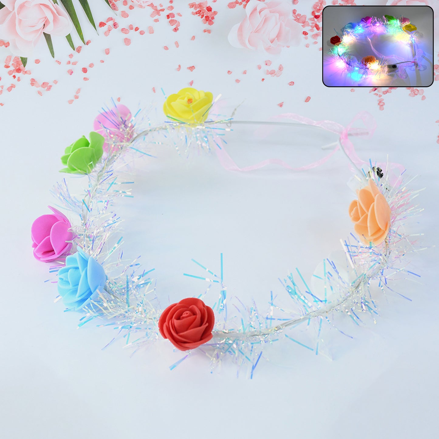Led Flower Crown Headband Multicolor Light-up (1 Pc) - Happy Price - Image 7