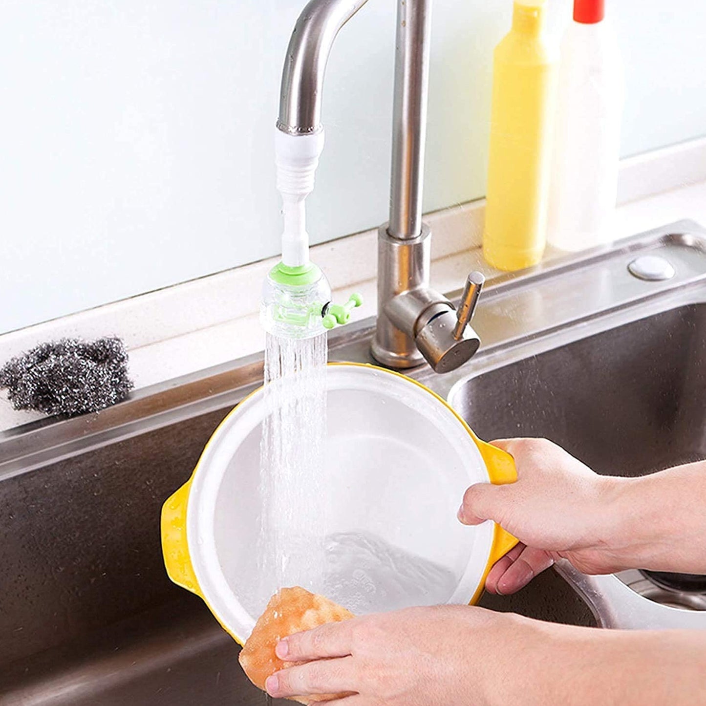 Flexible Faucet Extender with Splash Control Sprayer - 1 Pc - Happy Price - Image 3