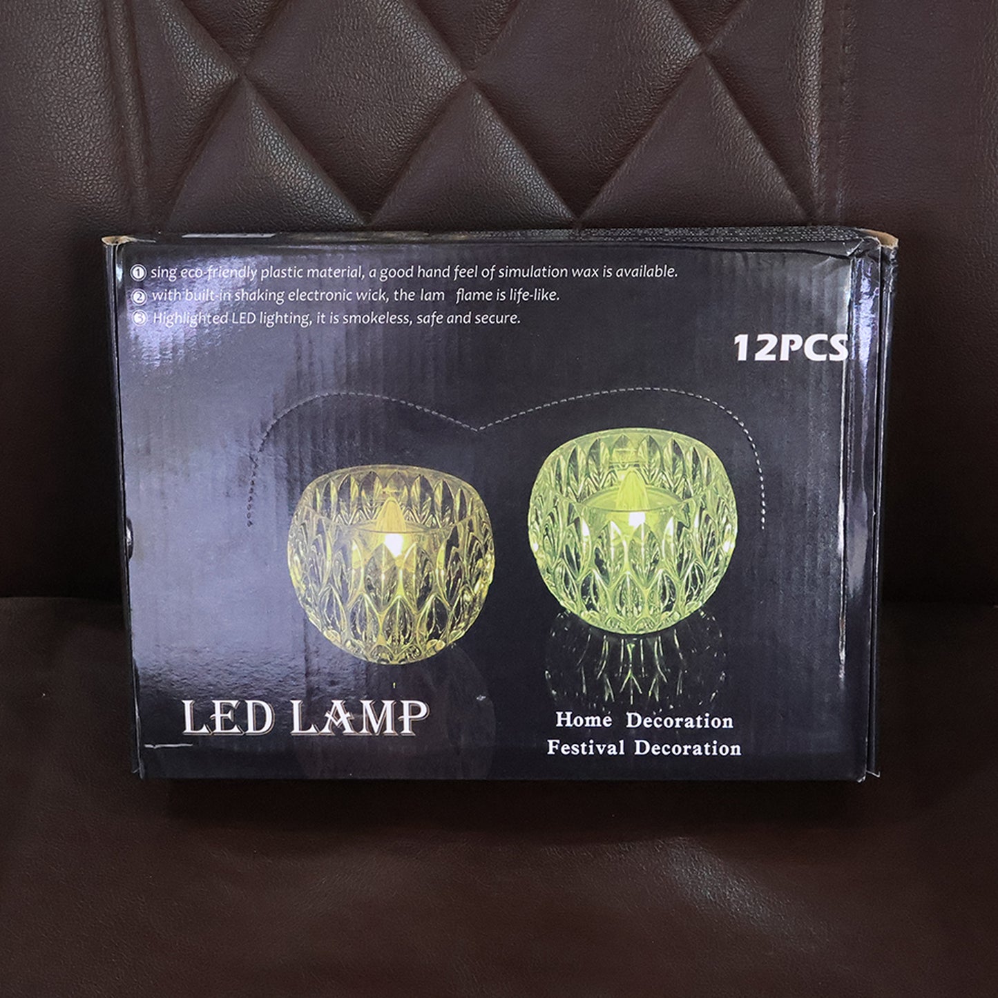 Set of 12 Crystal Effect LED Flameless Tealight Candles - Battery Operated Decorative Lamps - Happy Price - Image 7