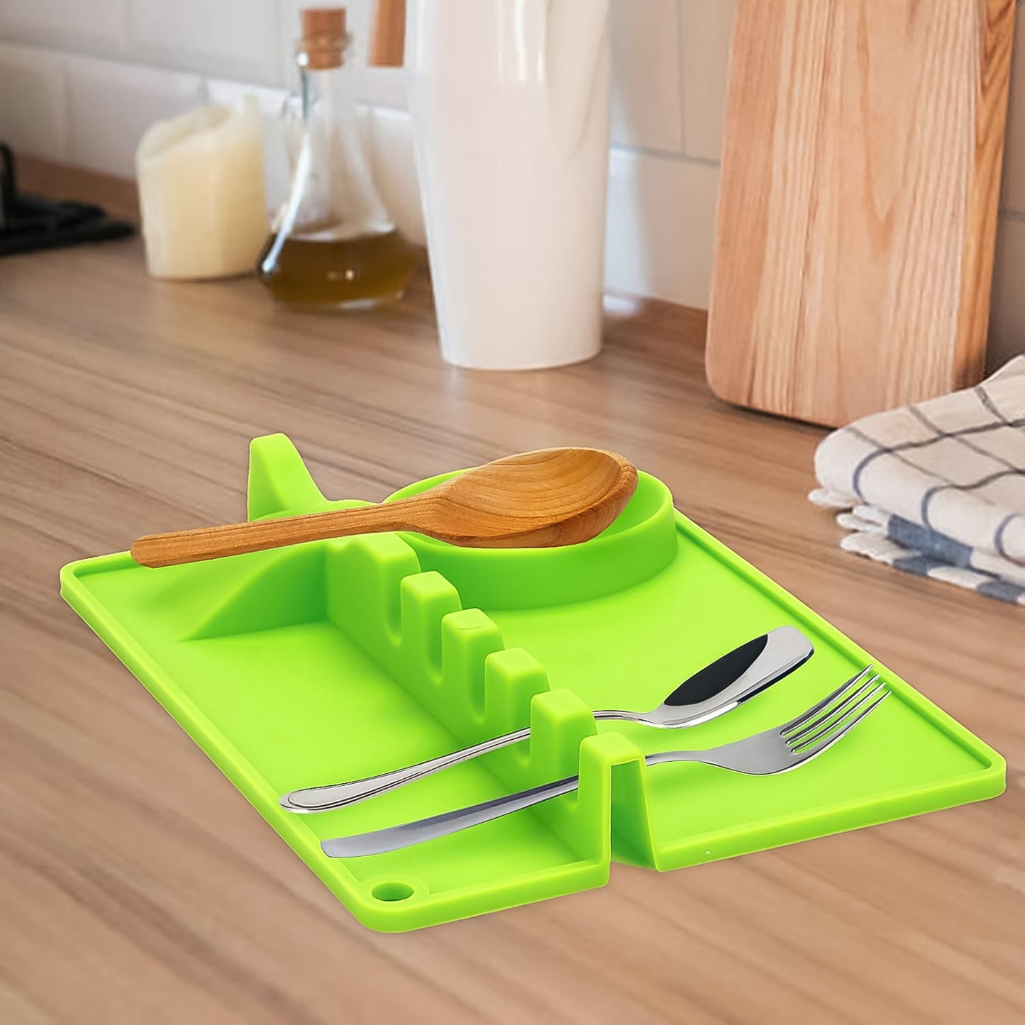 4-Slot Silicone Utensil Rest for Kitchen Countertops (1 Pc) - Happy Price - Image 4