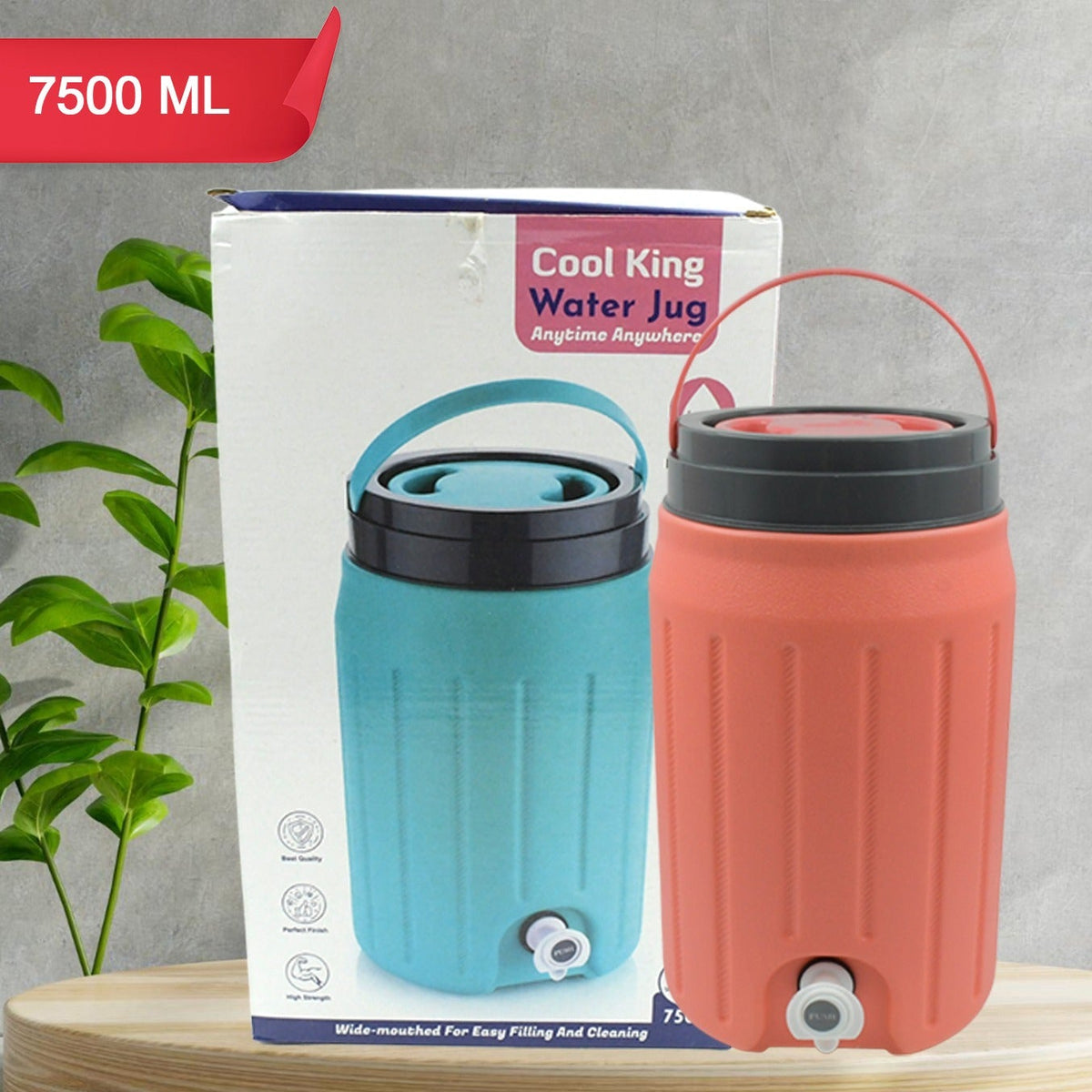 Insulated Plastic Water Rover Jug With A Sturdy Handle Water Jug Camper With Tap Plastic Insulated Water Water Storage Cool Water Storage For Home Travelling (2500ml 7500ml 12000ml) - Happy Price - Image 1