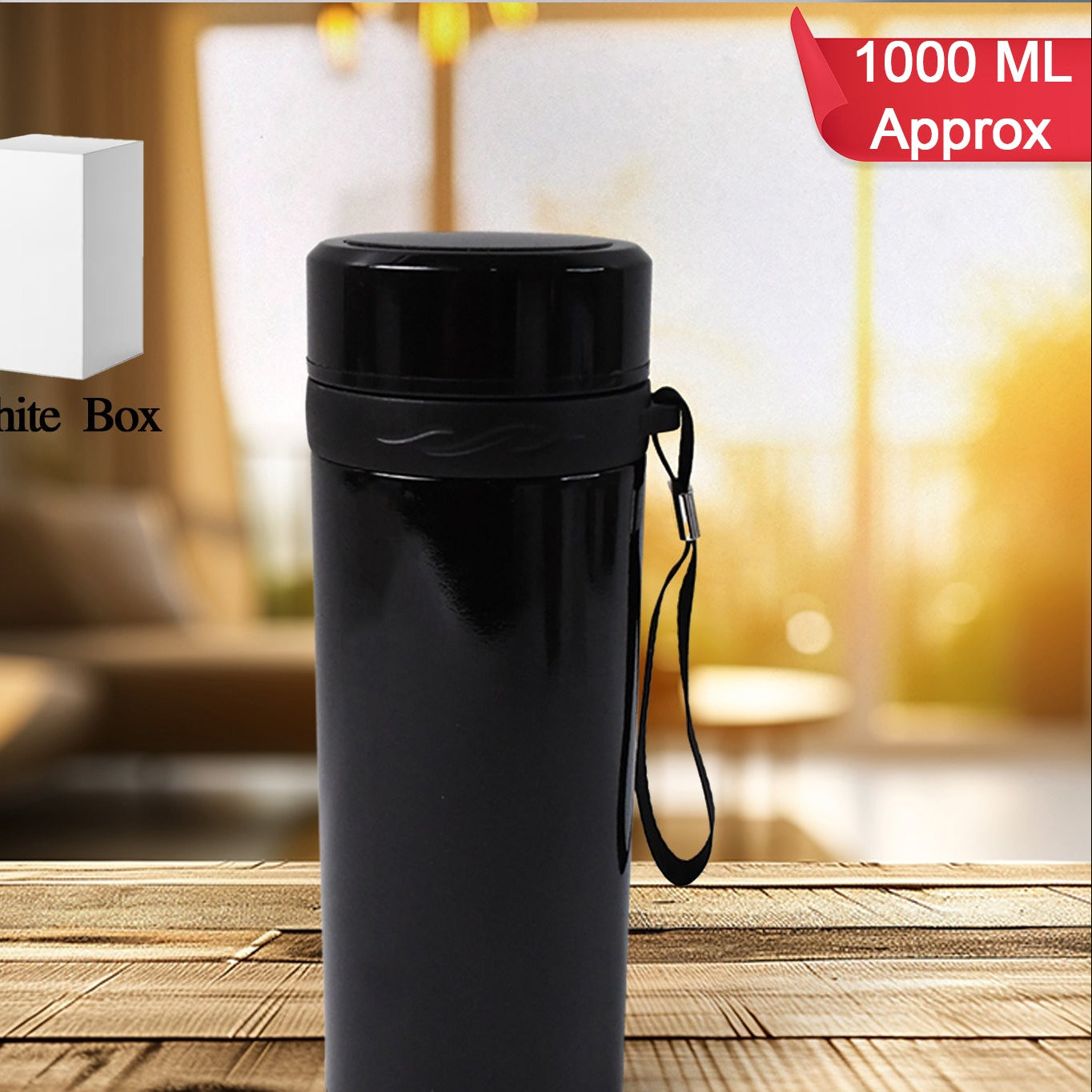 Stainless Steel Vacuum Thermos Flask Bottle (1000ml Approx 1 Pc) - Happy Price - Image 1