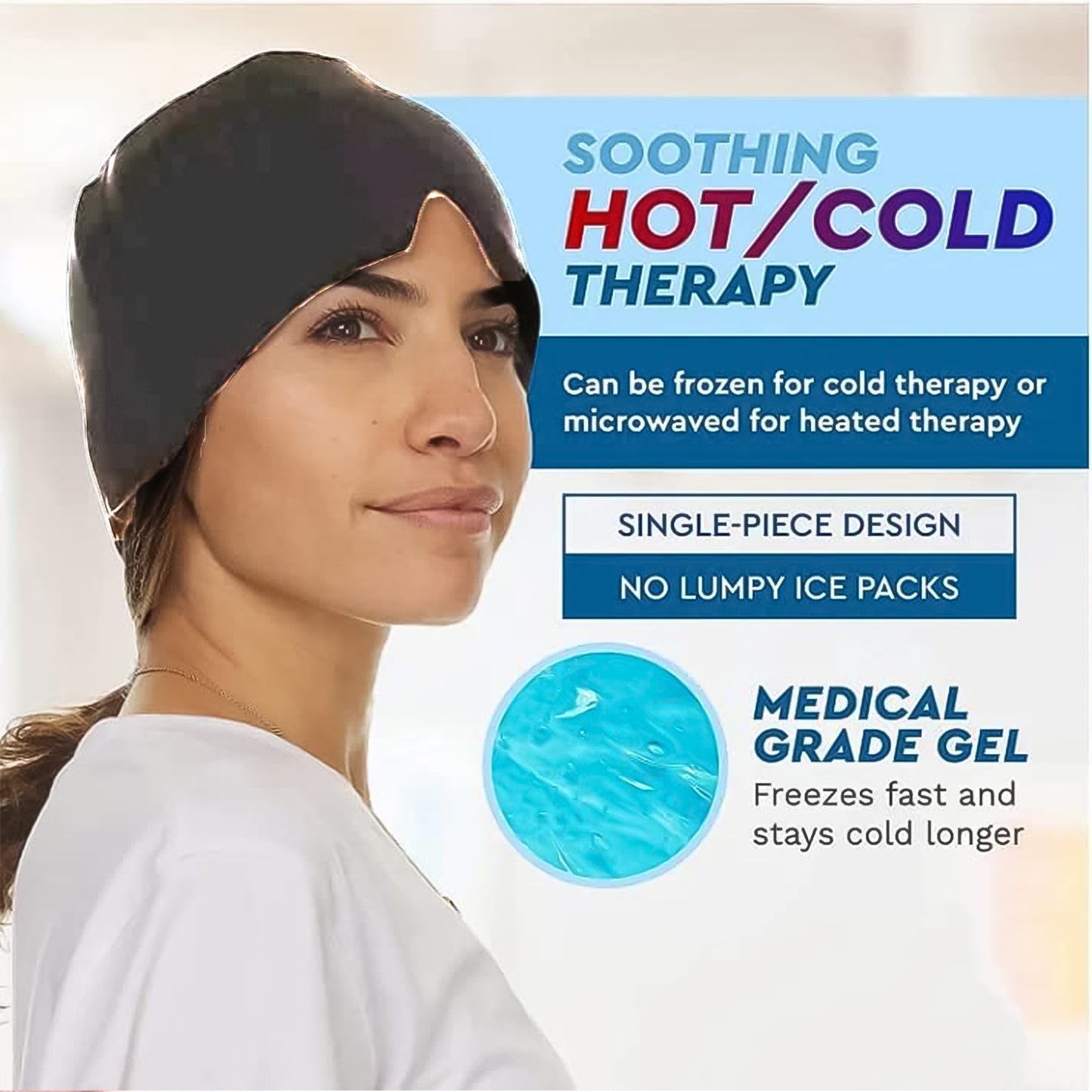 Headache Relief Hat Migraine Cap (1 Pc Grey Color) - Happy Price - Image 3