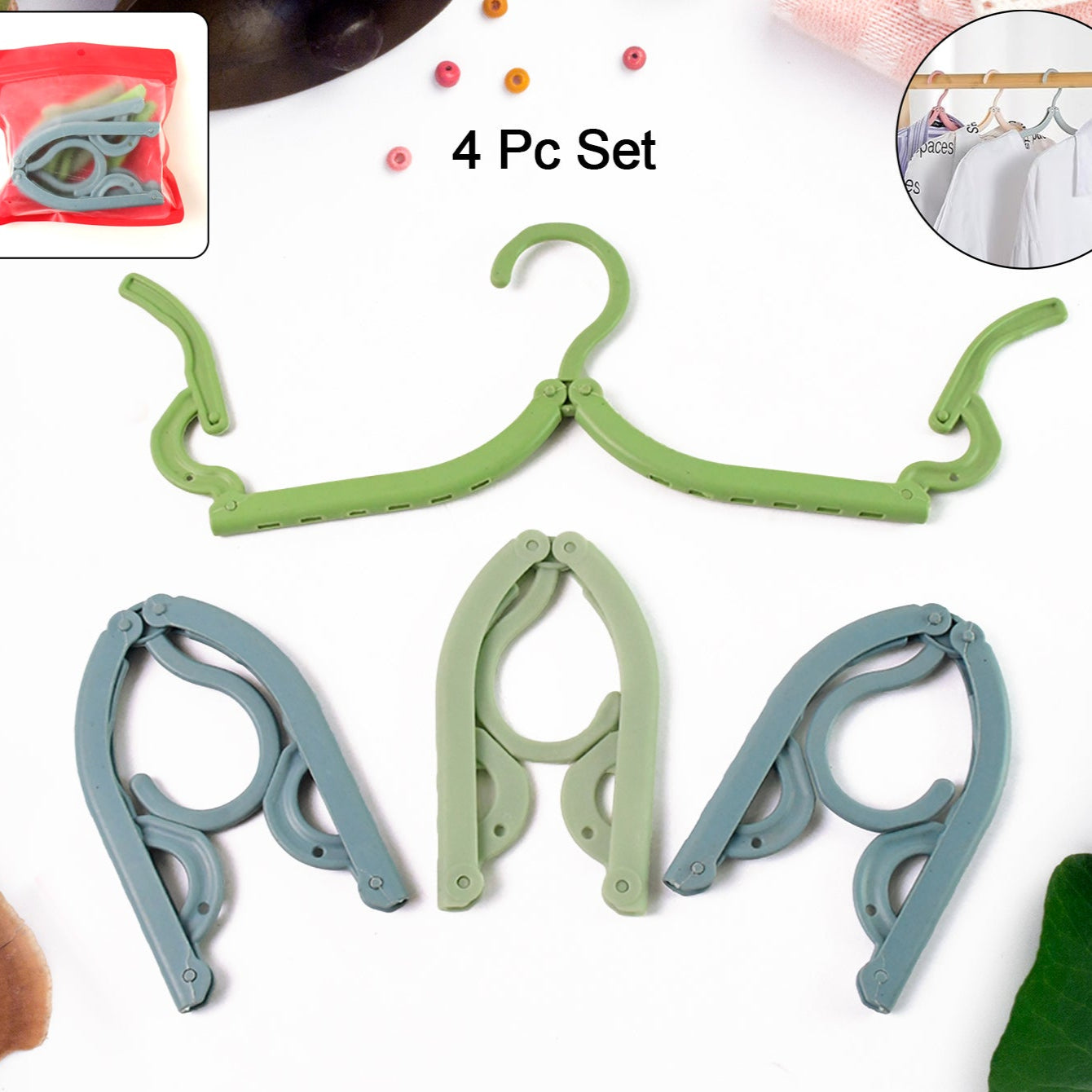 Travel Hangers Portable Folding Clothes Hangers (4 Pc Big) - Happy Price - Image 1