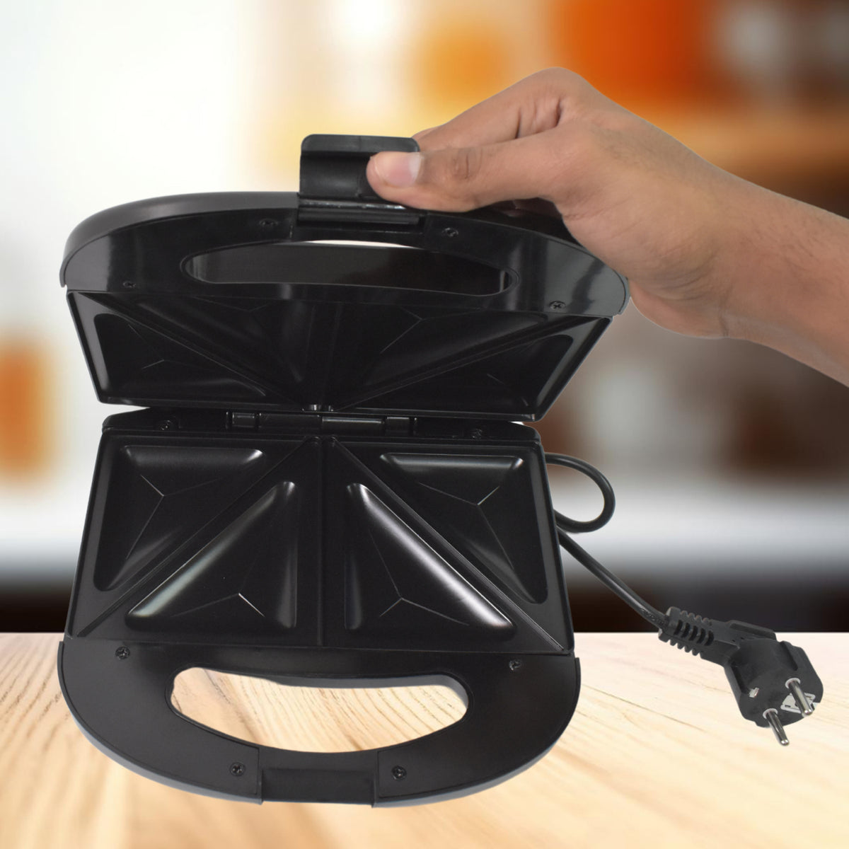 Sandwich Maker Makes Sandwich Non-stick Plates Easy To Use With Indicator Lights - Happy Price - Image 3