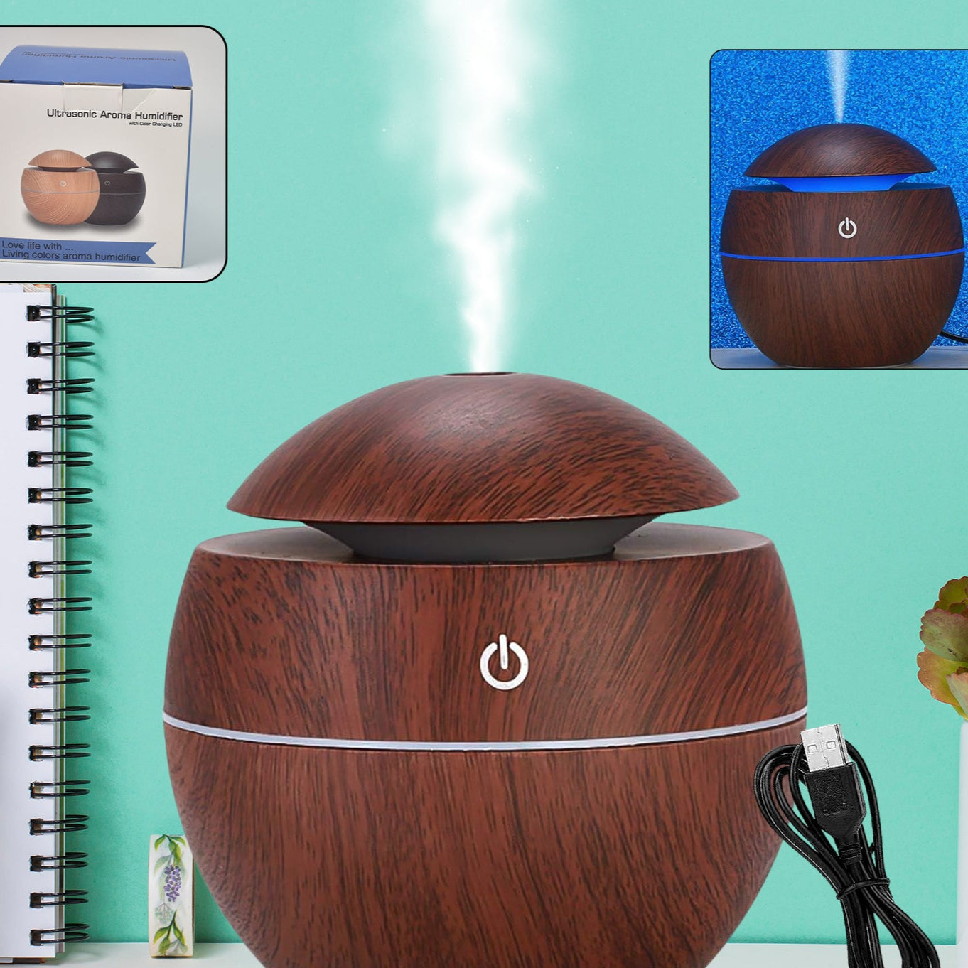 Ultrasonic Aromatherapy Humidifier Usb Desktop (130 Ml 1 Pc) - Happy Price - Image 1