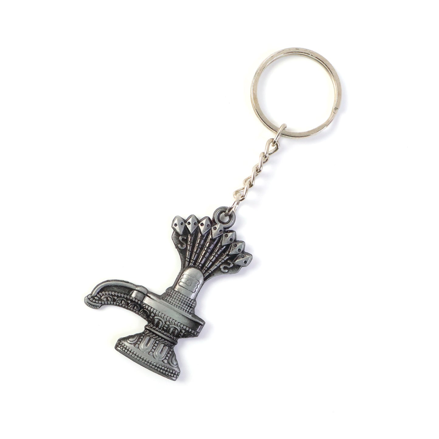 Metal Shiva Lingam Naag Keychain - Antique Black Finish, 1 Pc - Happy Price - Image 2