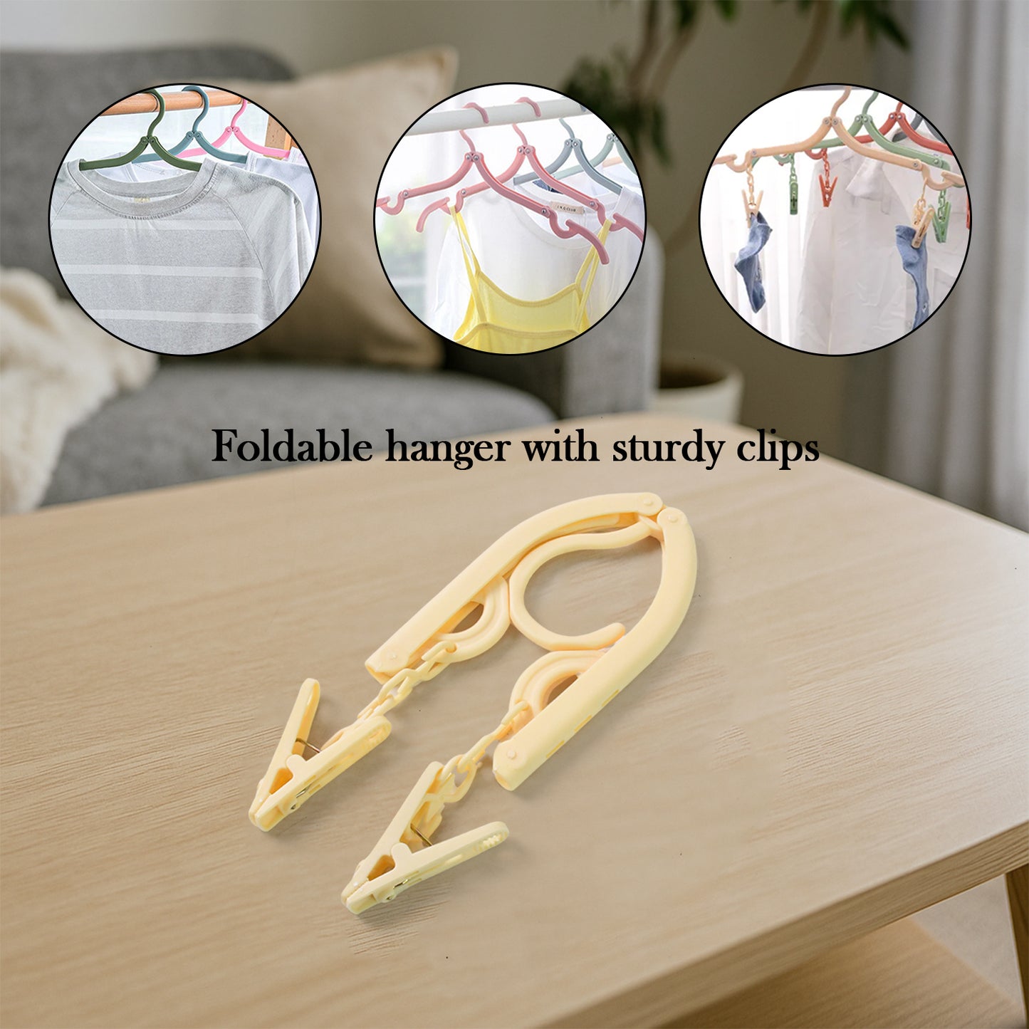 Foldable Clothes Hanger with 2 Clips (1 Pc) - Travel & Home Use - Happy Price - Image 4
