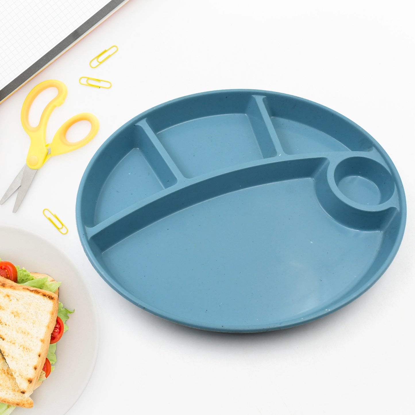 Plastic Food Plates Biodegradable 5 Compartment Plate With Spoon For Food Snacks Nuts Desserts Plates For Kidsreusable Plates For Outdoor Camping Bpa-free(1 Pc) - Happy Price - Image 6