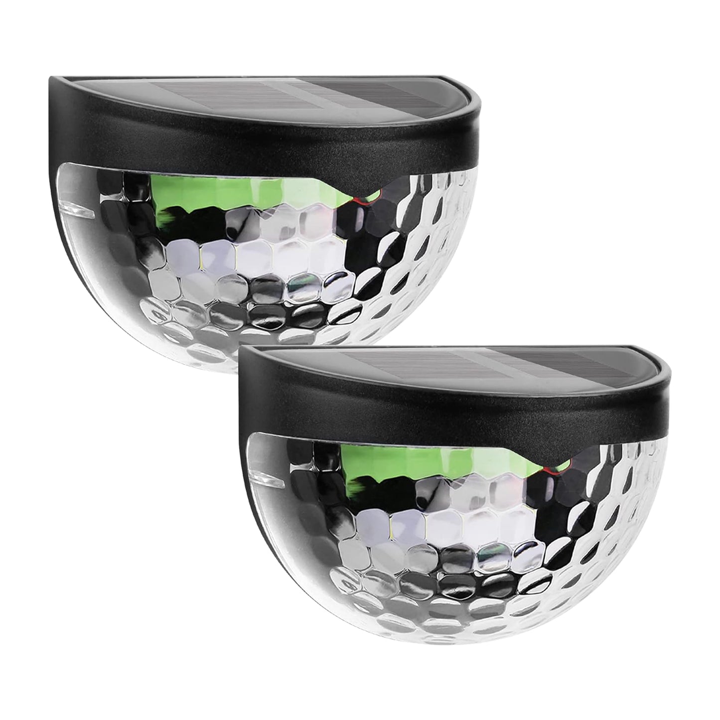 6 Led Solar Powered Wall Mount Fence Light With Honeycomb Shade Design (2 Pc Set) - Happy Price - Image 2