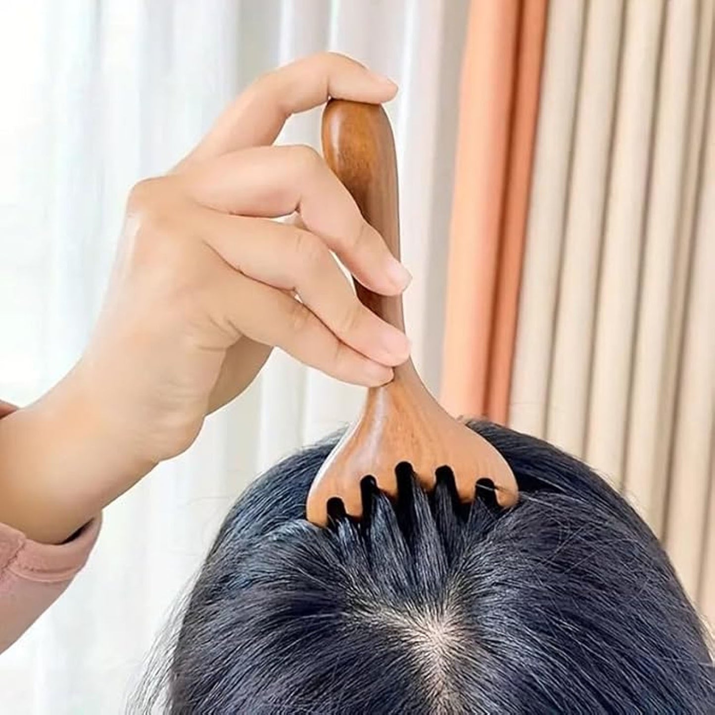 Manual Wooden Style Head & Neck Massager (1 Pc) for Stress Relief - Happy Price - Image 3