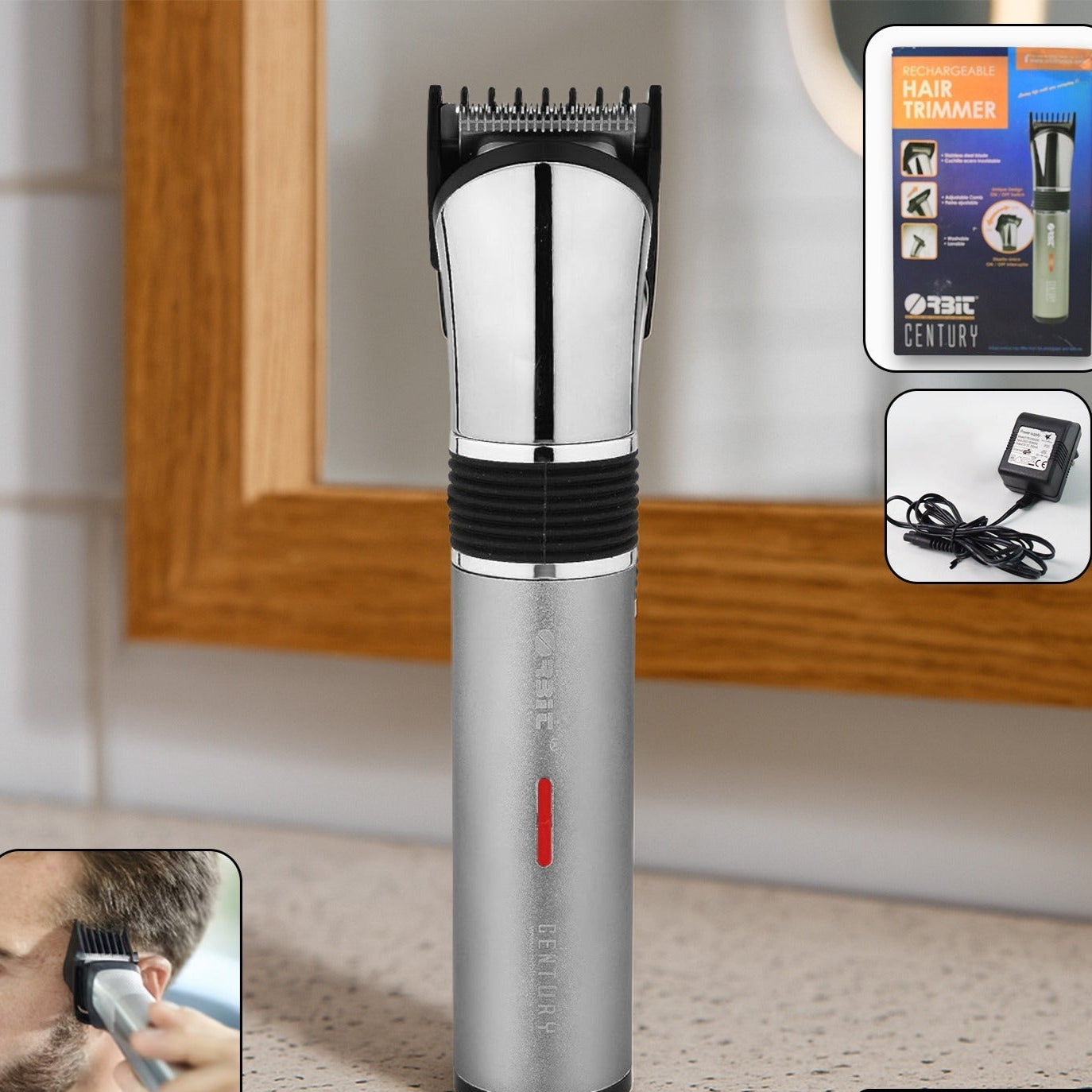Orbit Rechargeable Hair Trimmer for Men - Cordless Grooming with Adjustable Comb (1 Pc) - Happy Price - Image 1