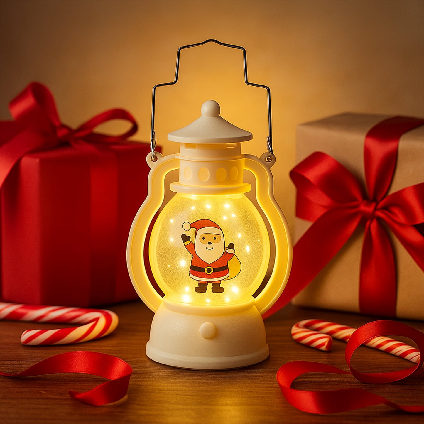 Mini LED Santa Lantern with Handle - Festive Decorative Light (1 Pc) - Happy Price - Image 3