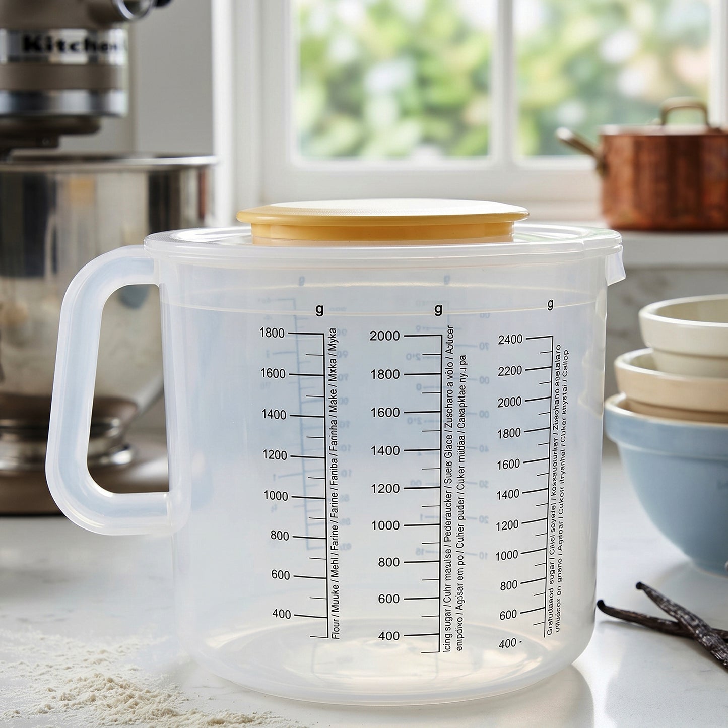 Large Capacity Food Measuring Container with Lid - 2000g Dry Ingredient Storage Box, 1 Pc - Happy Price - Image 3