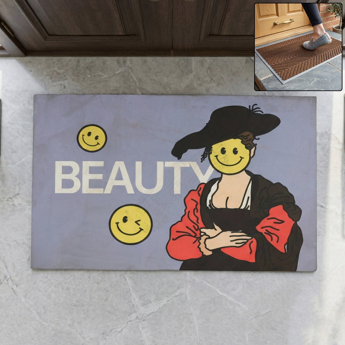 Designer Anti-Slip Door Mat - 1 Pc Mix Design for Home Entrance - Great Price - Image 2