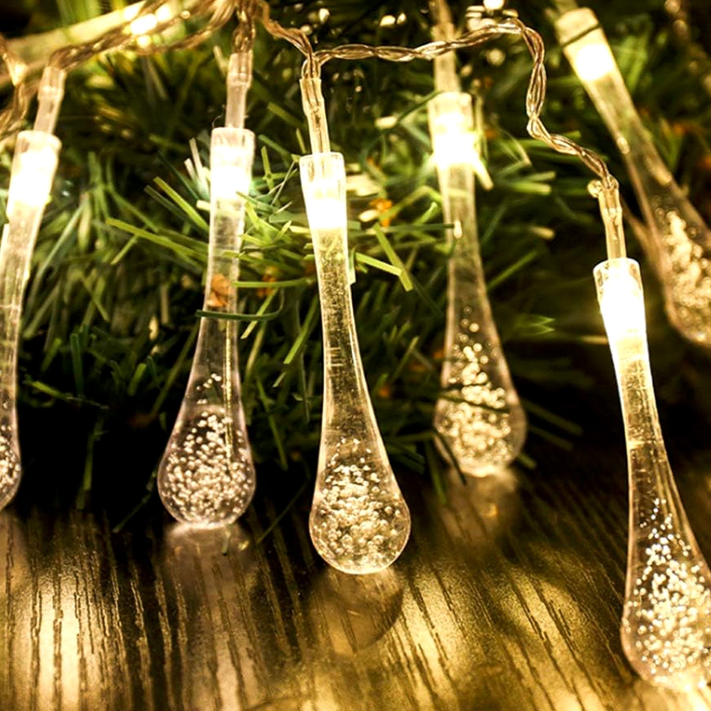 Decorative Led Lighting Chain With Crystal Water Drop Bulbs Approx 3 Mtr (1 Pc) - Happy Price - Image 6