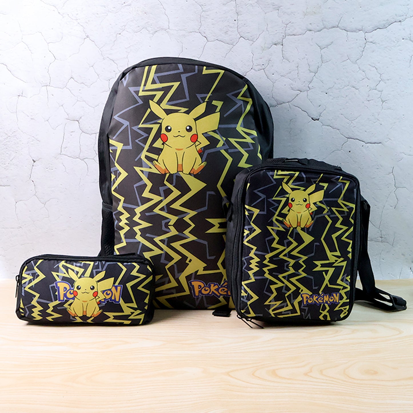 3 Pc Kids School Bag Combo Set with Cartoon Print - Backpack, Lunch Bag & Pencil Pouch - Happy Price - Image 5
