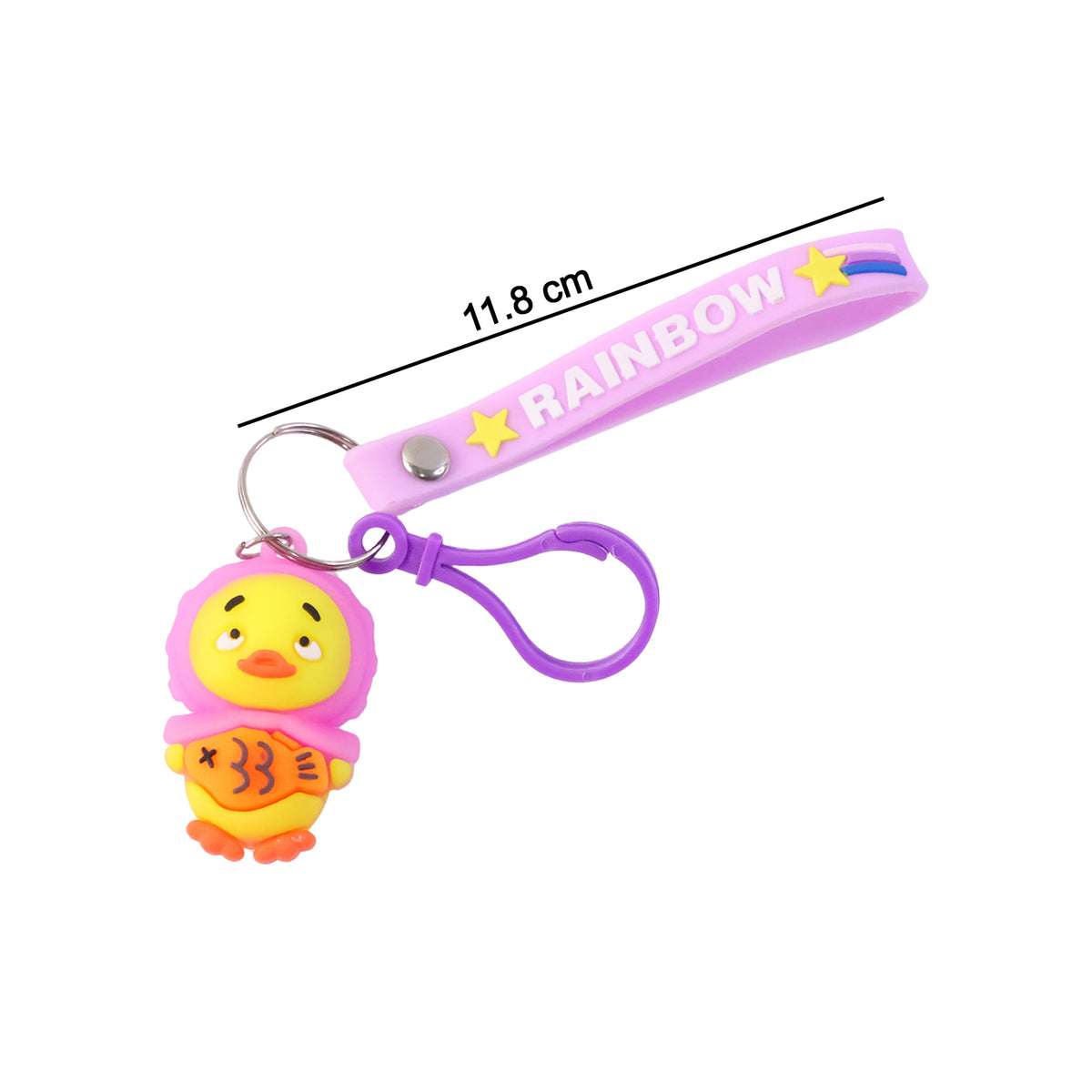 Cute Cartoon Duck Keychain with Rainbow Strap - 1 Pc - Happy Price - Image 5