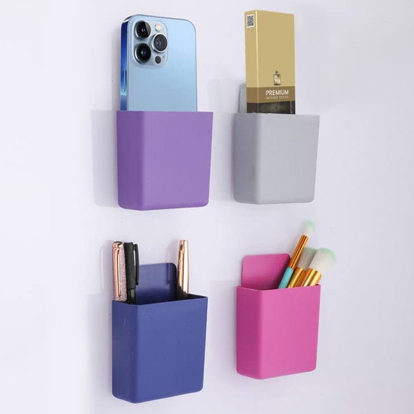 Multipurpose Plastic Wall Mounted Remote Mobile Holder Stand (Pack Of 4) - Happy Price - Image 3