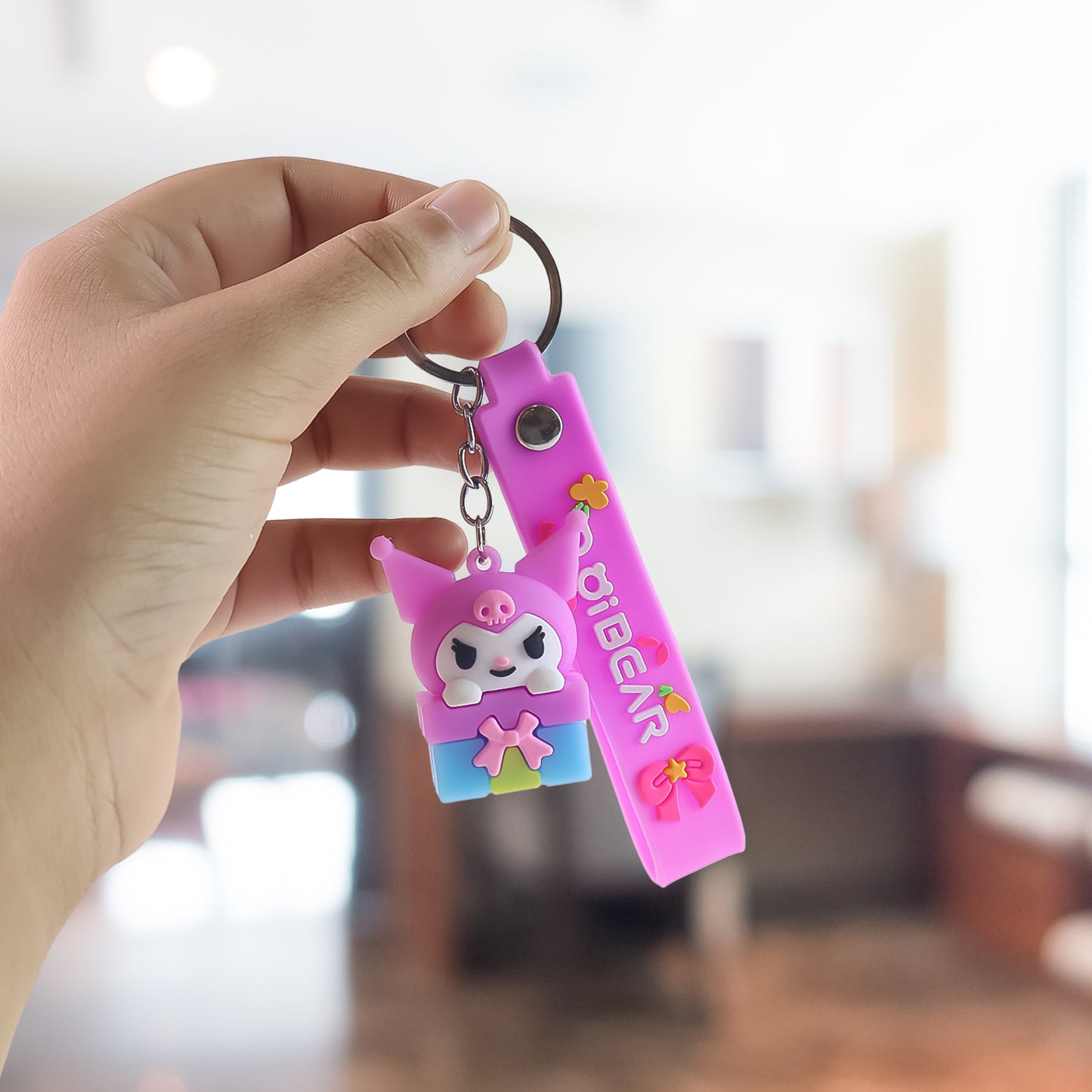 Cute Cartoon Silicone 3d Key Chain With Metal Hook Strap (Pack Of 1) - Happy Price - Image 6
