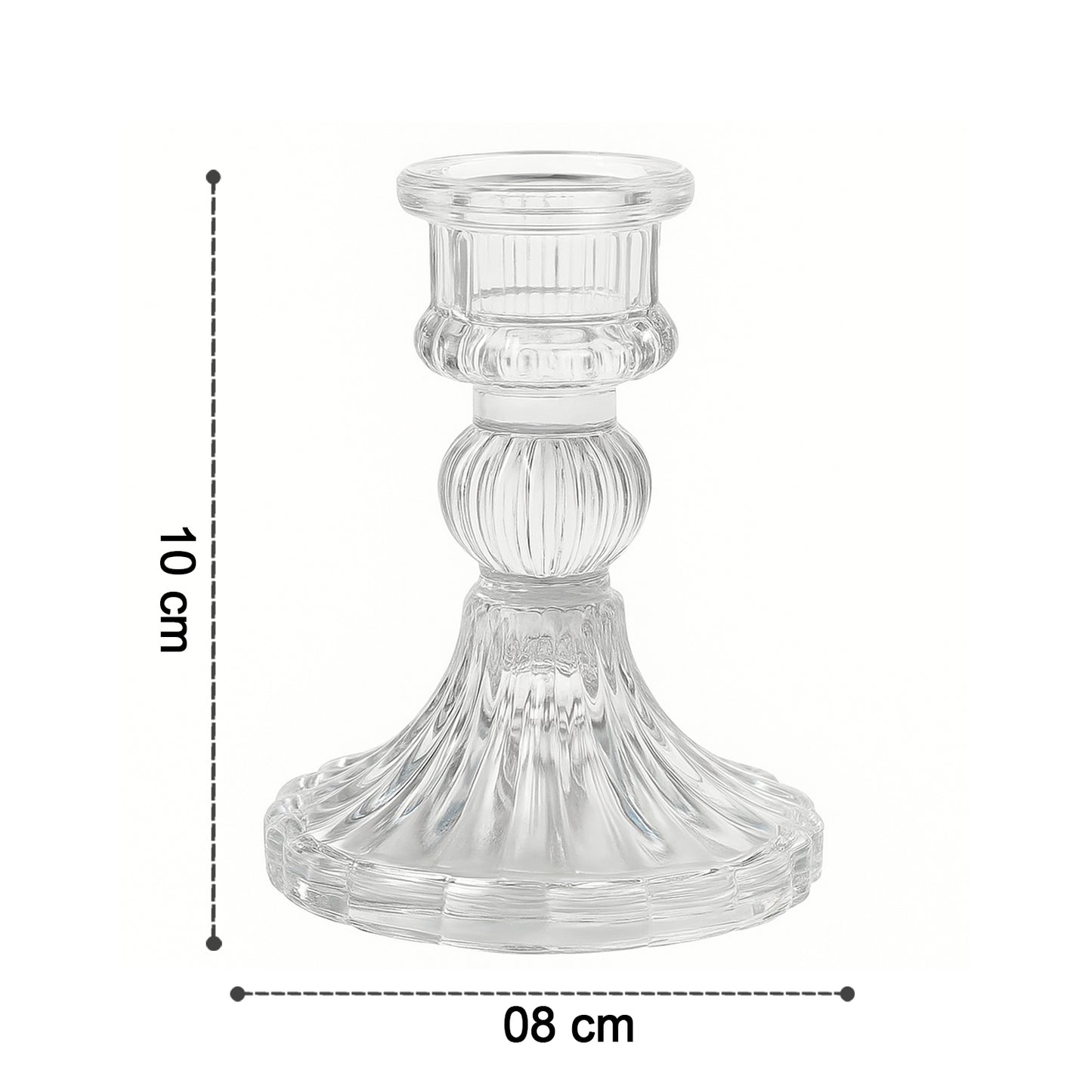 Crystal Glass Candle Holder Stand for Pillar & Taper Candles (1 Pc) - Happy Price - Image 5