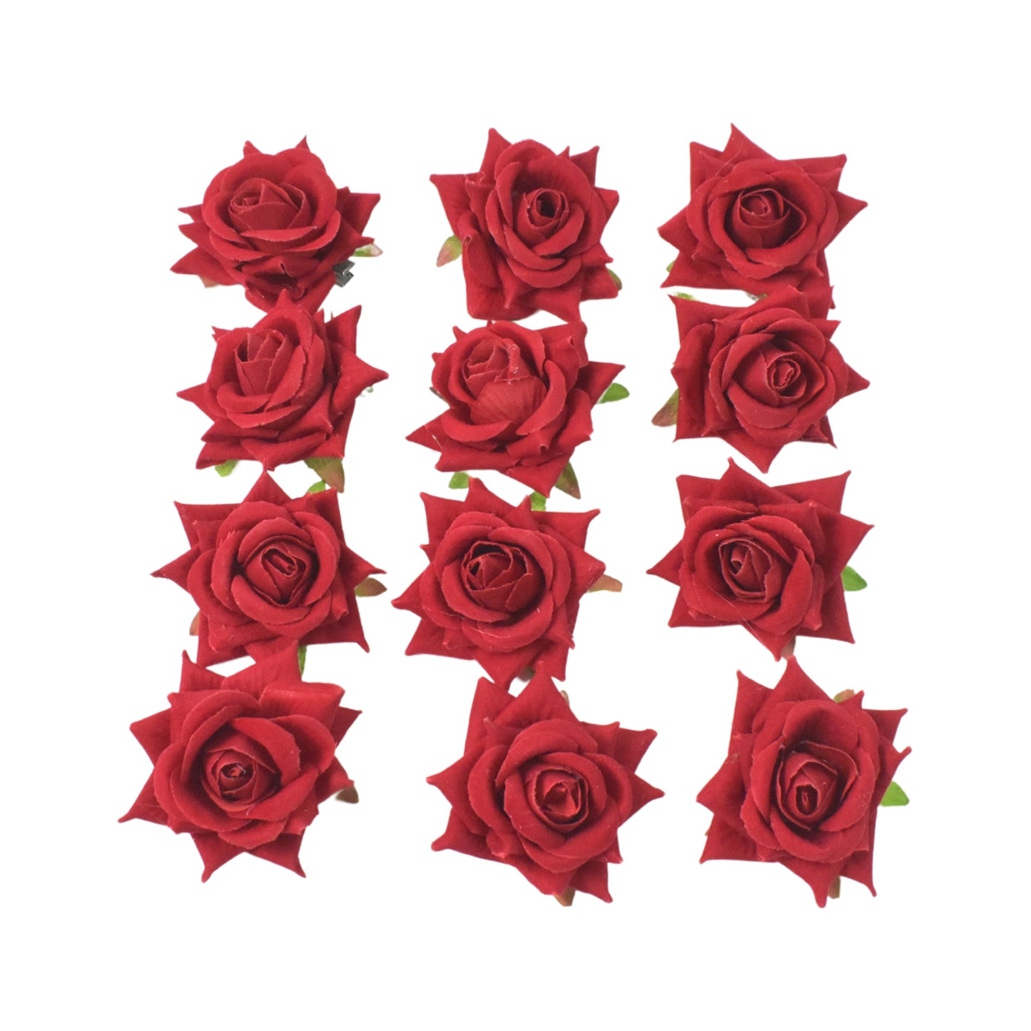 Velvet Rose Hair Clips - 12 Pcs Set for Festive & Daily Styling - Happy Price - Image 5