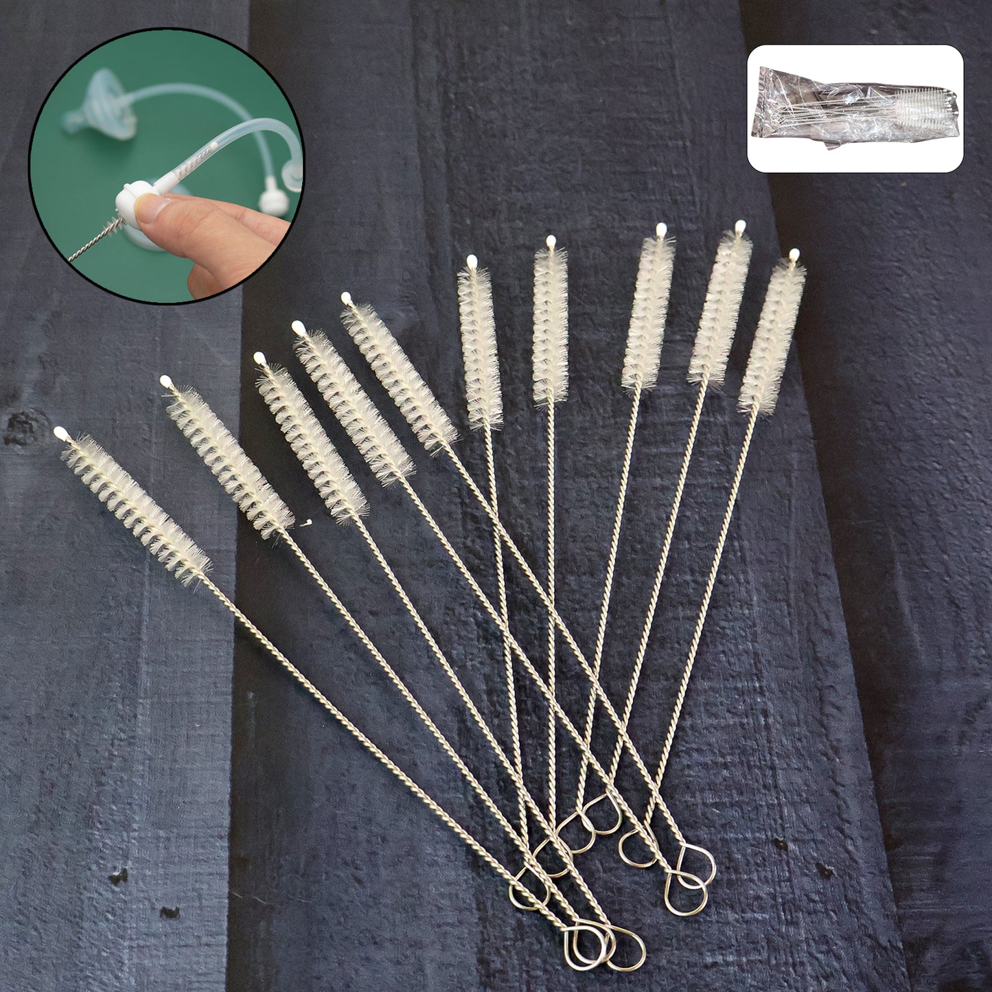 10 Pc Straw and Bottle Cleaning Brush Set for Narrow Openings - Happy Price - Image 6