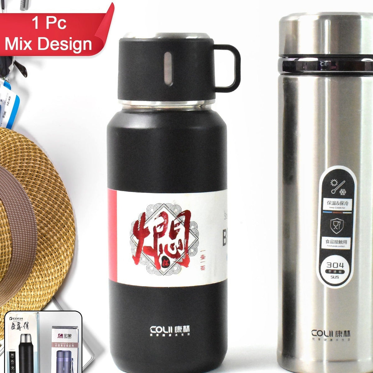 900 ML Stainless Steel Insulated Flask - Hot & Cold Drinks, Leak-Proof, Wide Mouth - Great Price - Image 1
