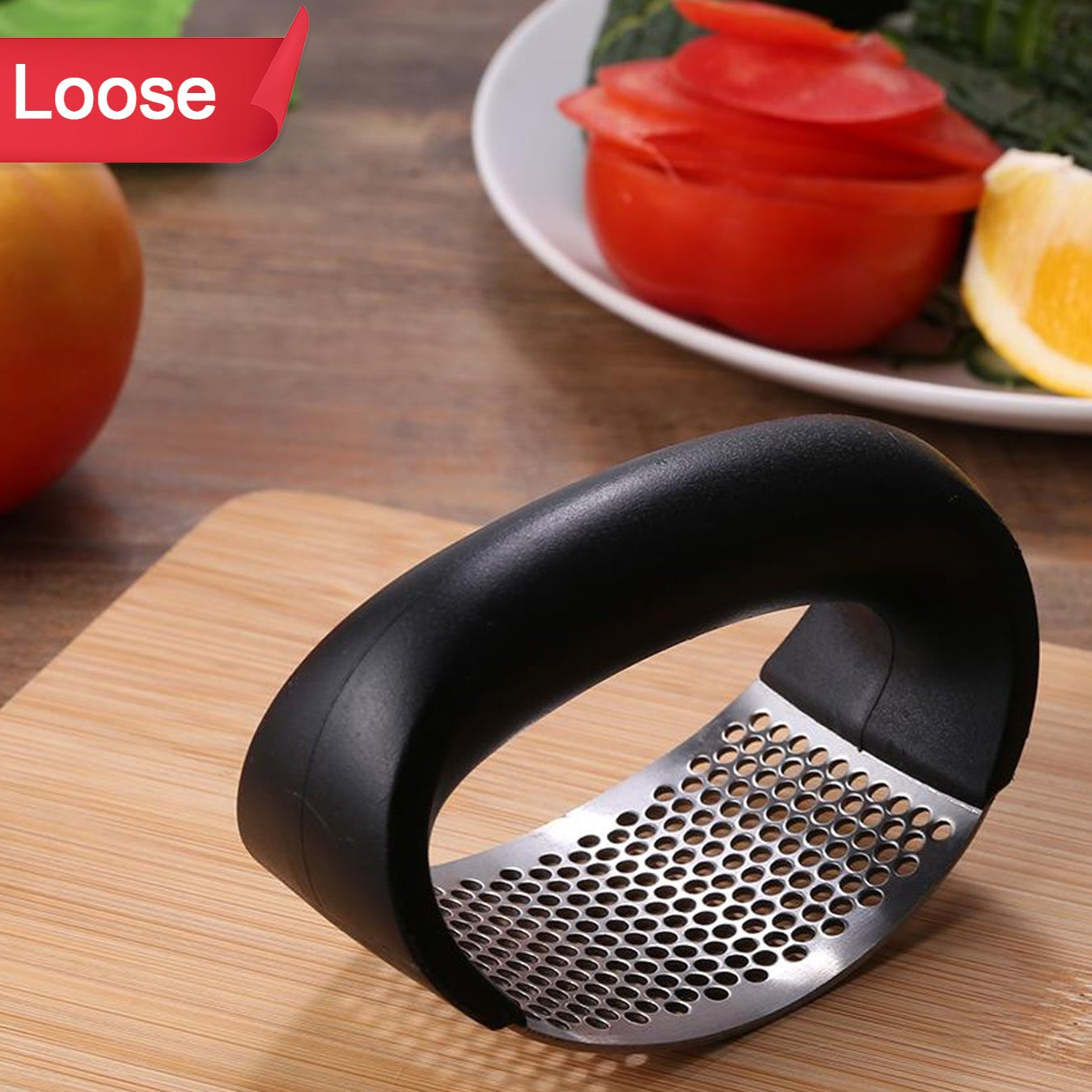 Multipurpose Garlic Presser Squeeze Press Crusher Stainless Steel Kitchen Tools Quick Handy Ginger Garlic Crusher - Happy Price - Image 1