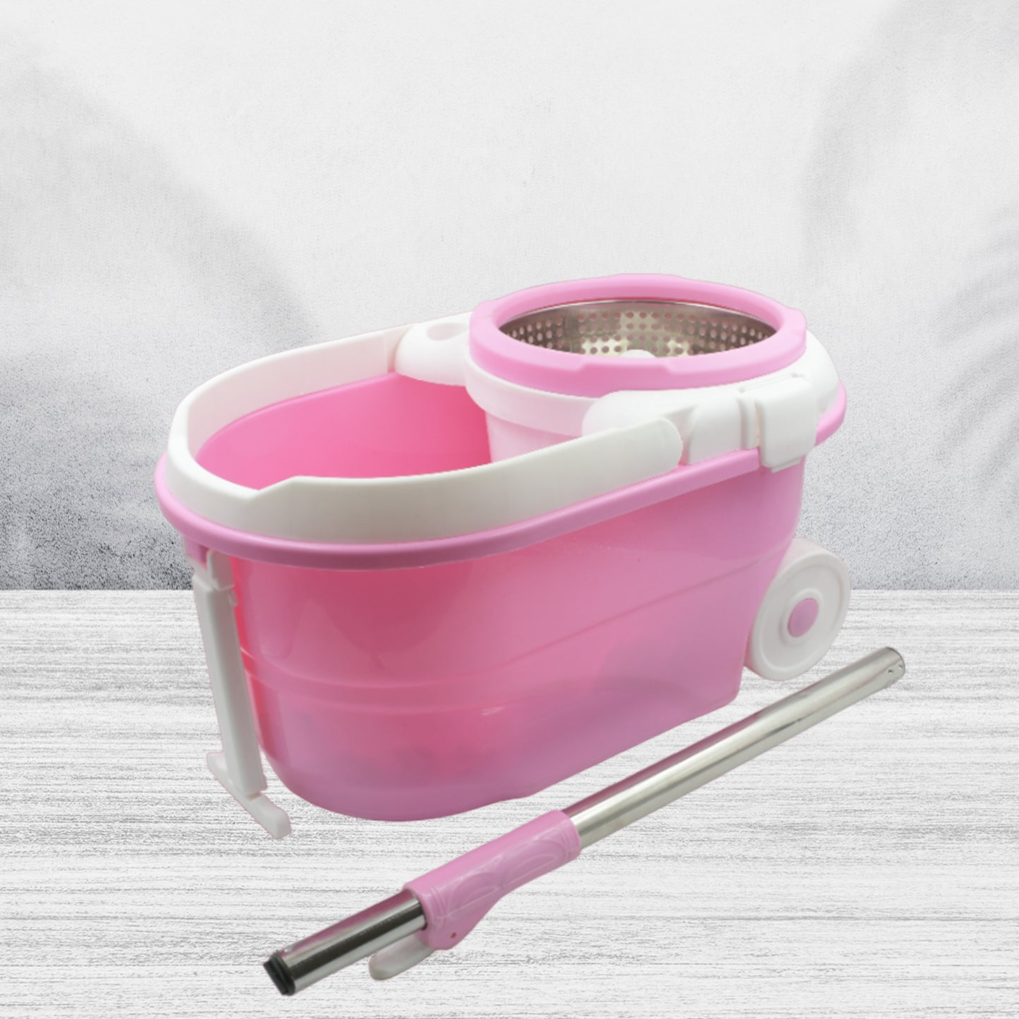 Mop With Bucket For Floor Cleaning With Steel Spin Mop For Floor Cleaning Floor Cleaner Mop Spin Mop Magic Mop Mop Stick Spin Mop Set With Bucket Household Office Cleaning Tool Mop - Happy Price - Image 2