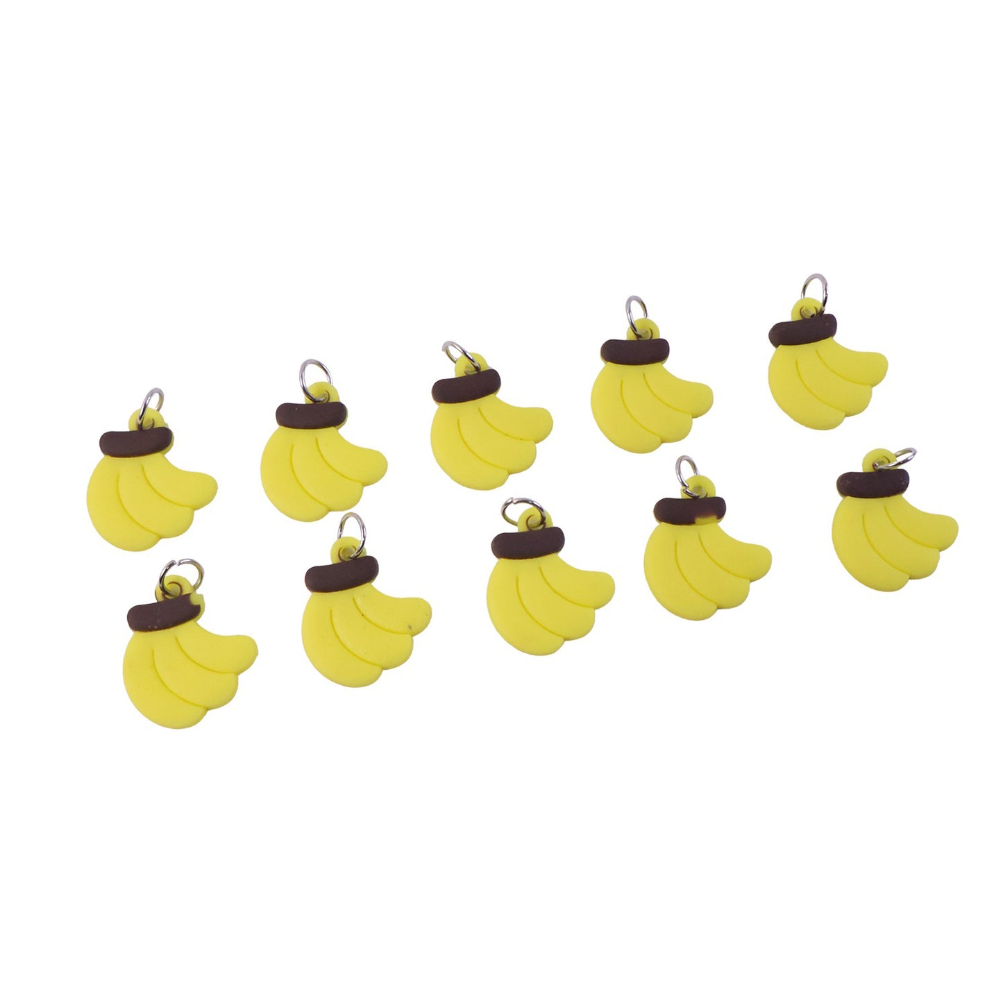 Cute Banana Shape Bag Charm Keychain Set (10 Pc)