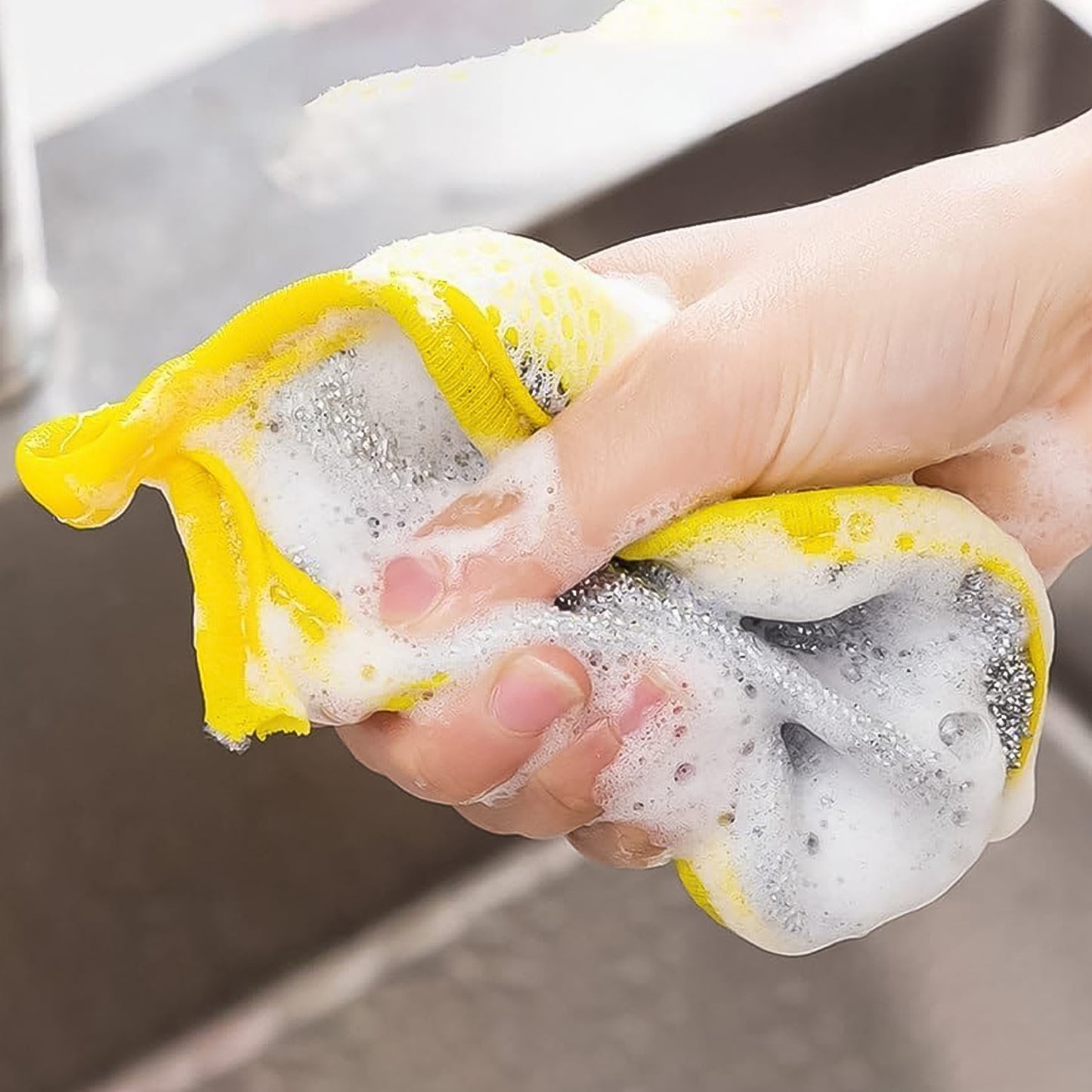 Double Side Dishwashing Sponge Dish Washing Brush (1 Pc) - Happy Price - Image 3