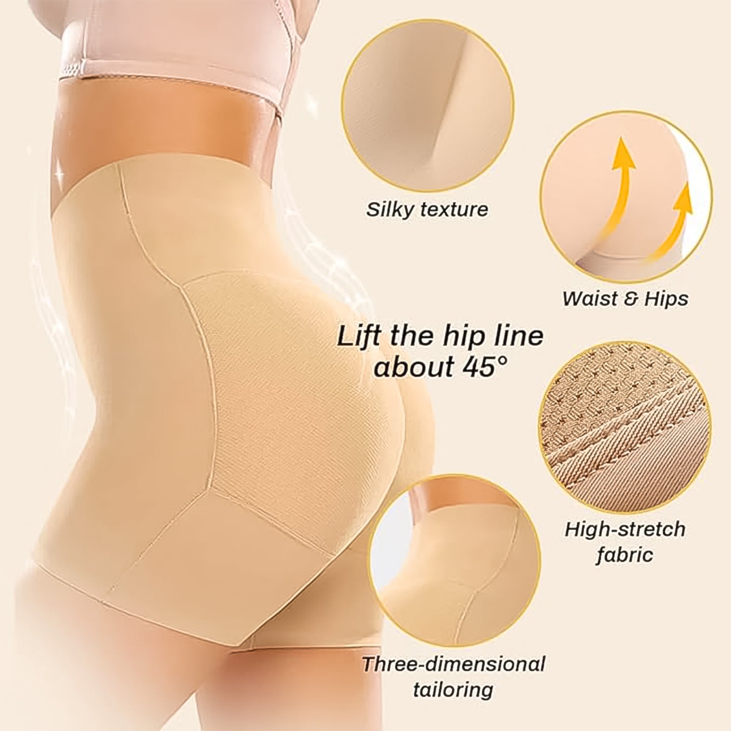 Womens Butt Lifter Padded Underwear Hip Pads Body Shaper Control Knickers Hip Pad (1 Pc Medium) - Happy Price - Image 3