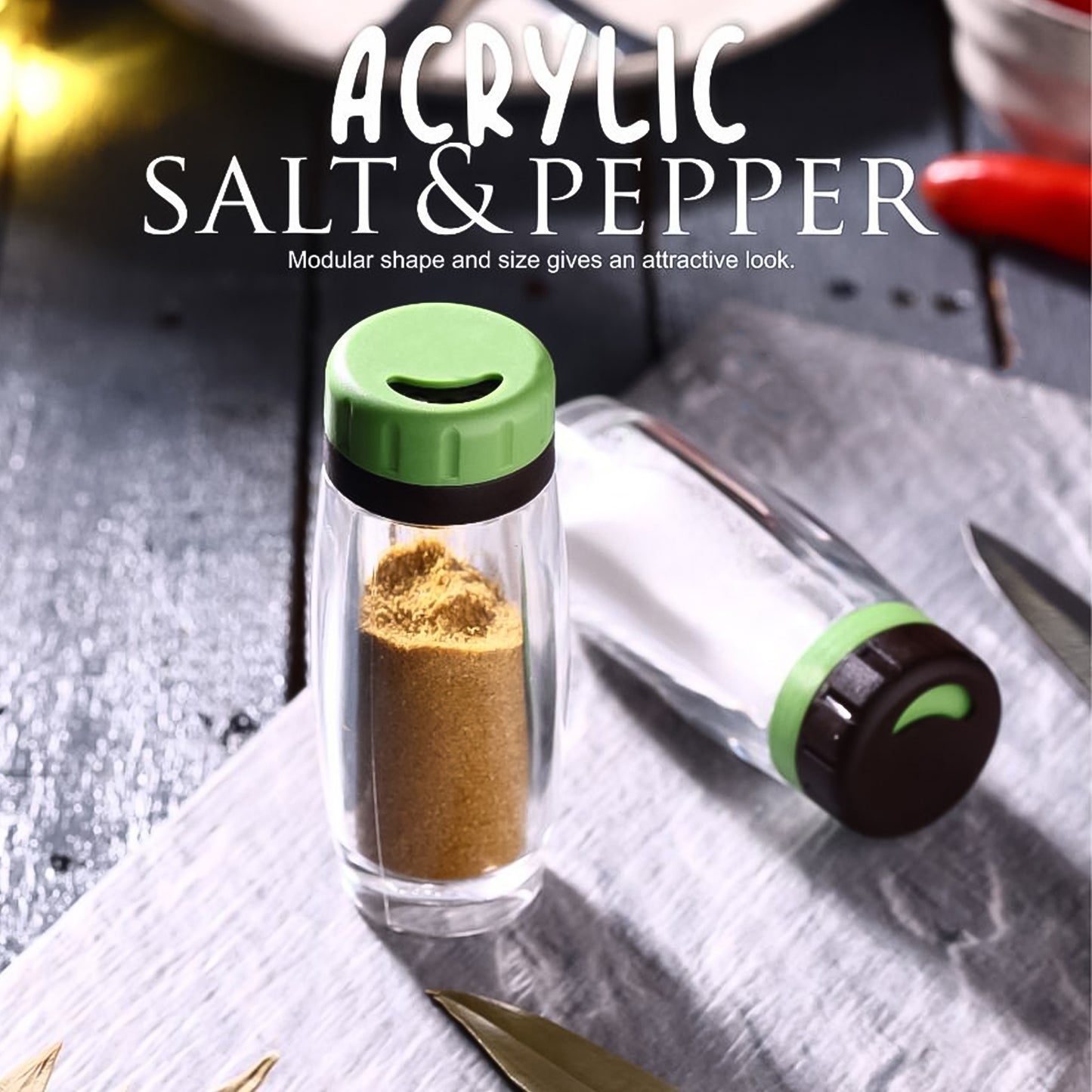 Apex Acrylic Salt And Pepper Shaker Set Of 2 - Happy Price - Image 5