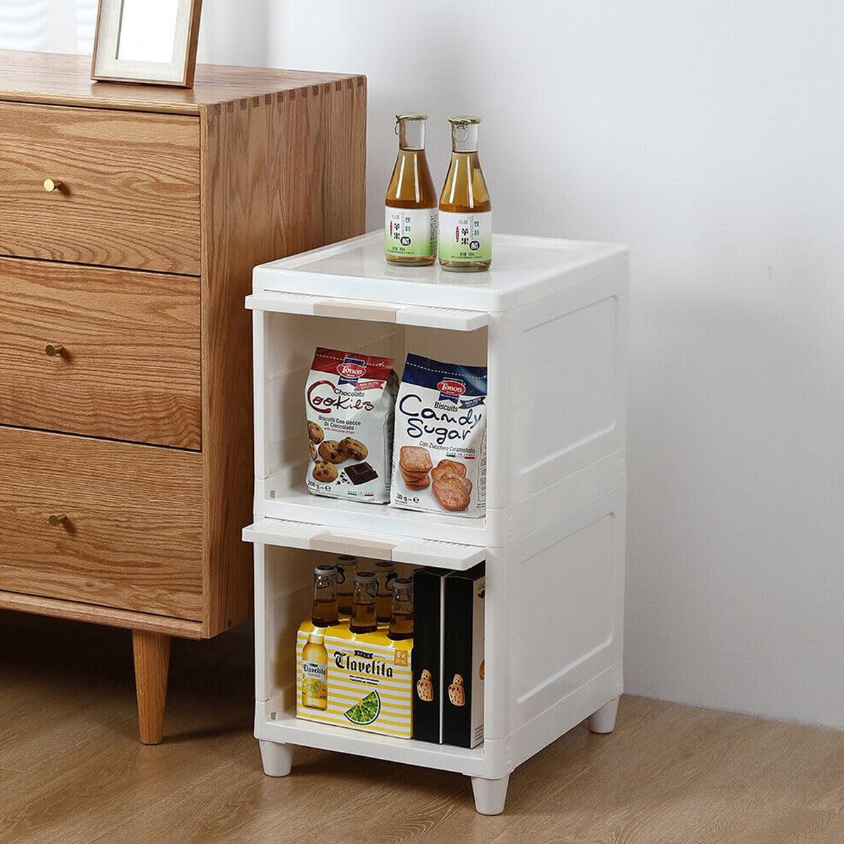 Multipurpose Storage Cabinet Storage Solutions Plastic Drawers Multi Layer Wardrobe Storage Drawers Foldable Multipurpose Drawer Units For Kitchen Bathroom Bedroom Cloth (2 Layer) - Happy Price - Image 5