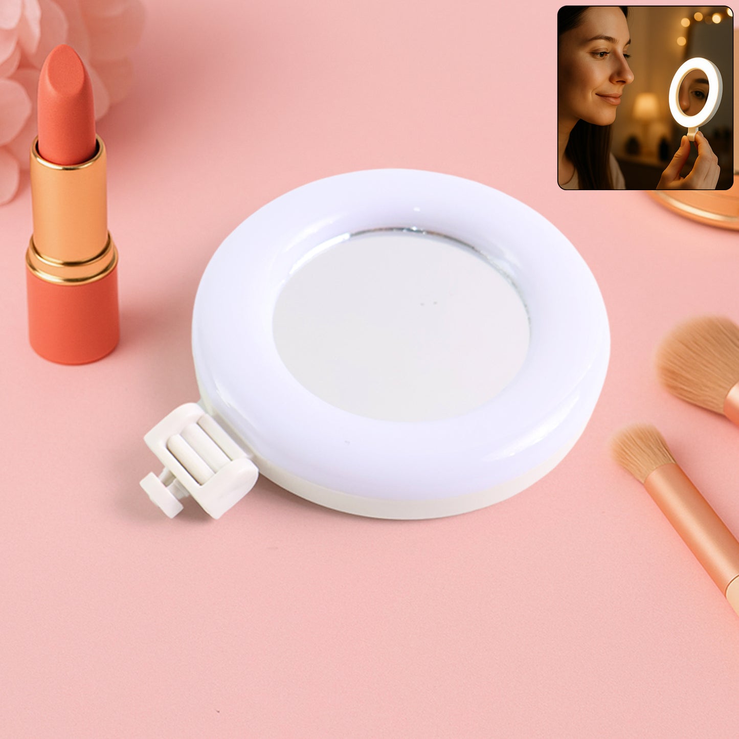 Rechargeable Led Selfie Ring Light For Mobile And Makeup Use (1 Pc) - Happy Price - Image 6