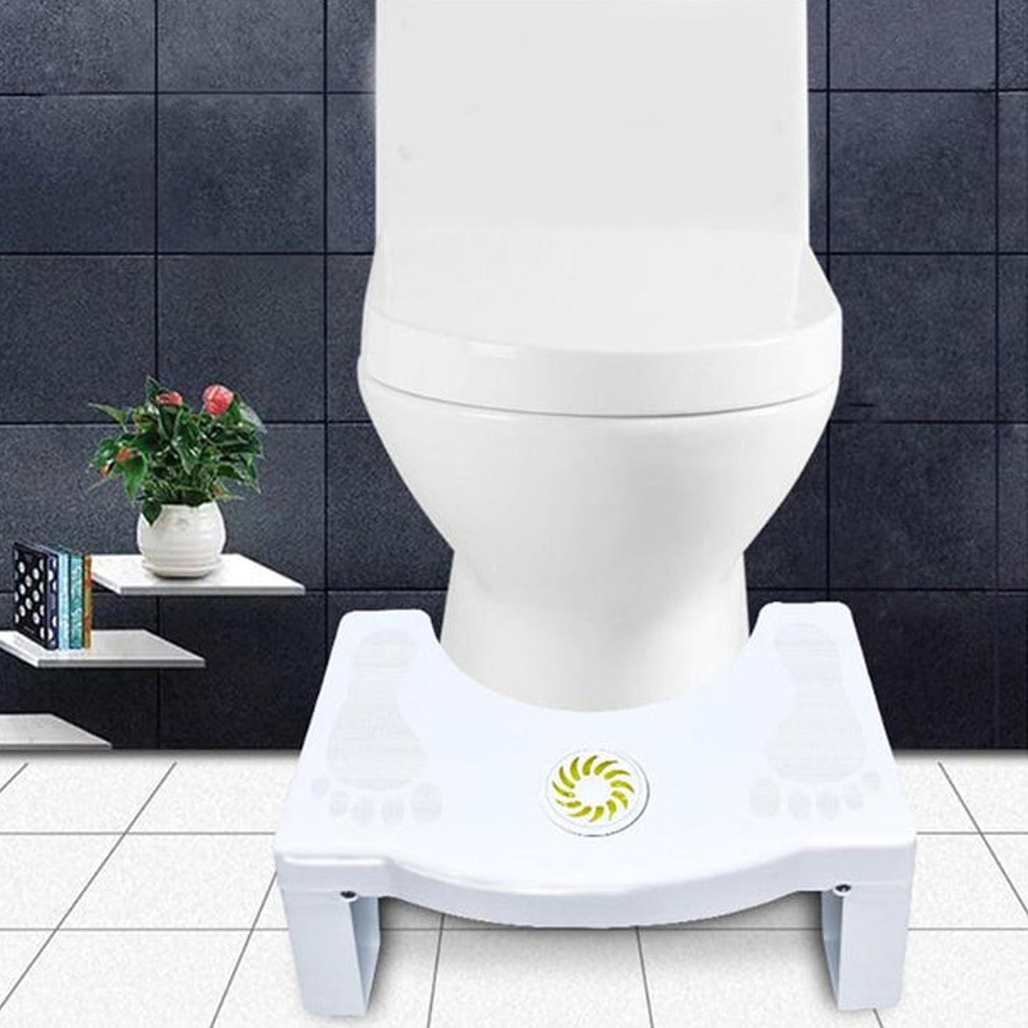 a Plastic Non-slip Folding Toilet Squat Stool - White Color - Happy Price - Image 7