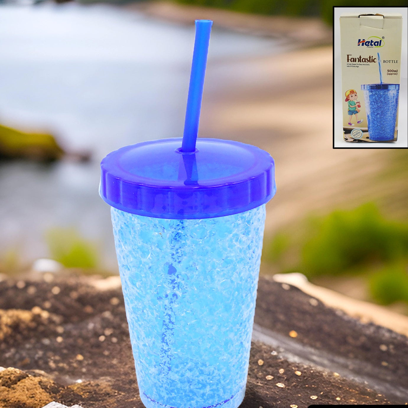 Plastic Reusable Sipper Tumbler With Lid And Straw (1 Pc 500 Ml Mix Color 1 Pc) - Happy Price - Image 1