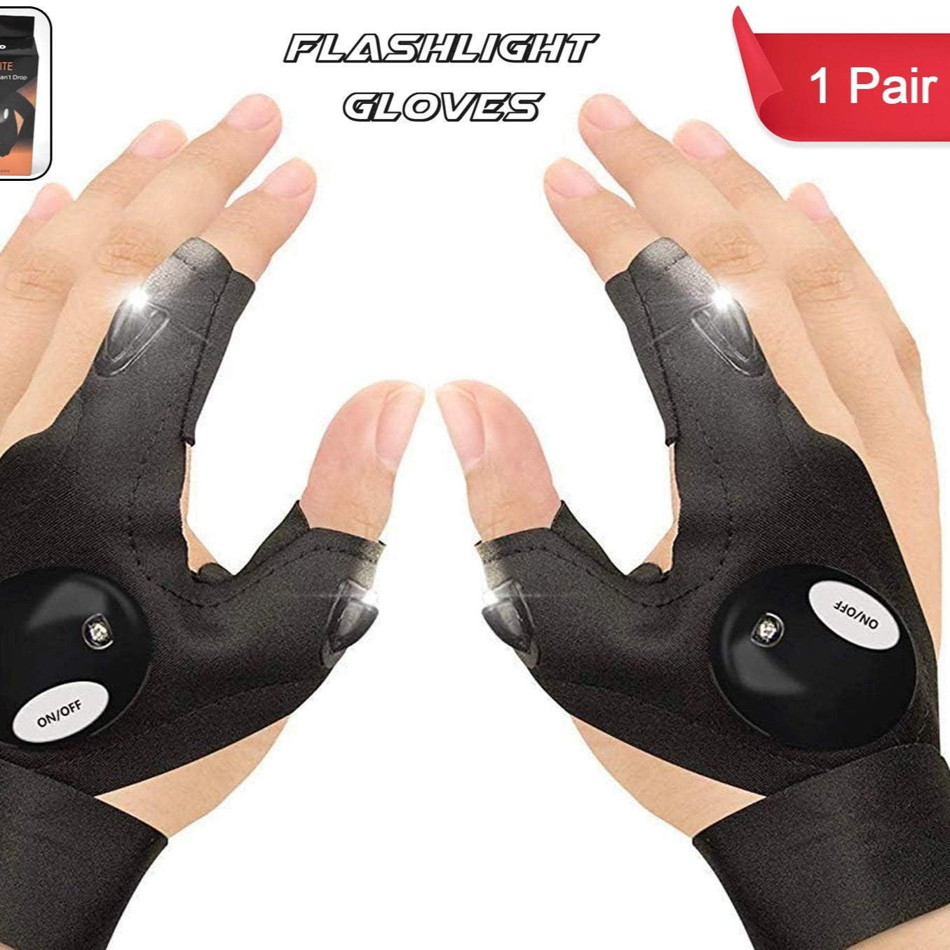 Led Flashlight Gloves Gifts For Men (Hand Gloves Light 1 Pair) - Happy Price - Image 1