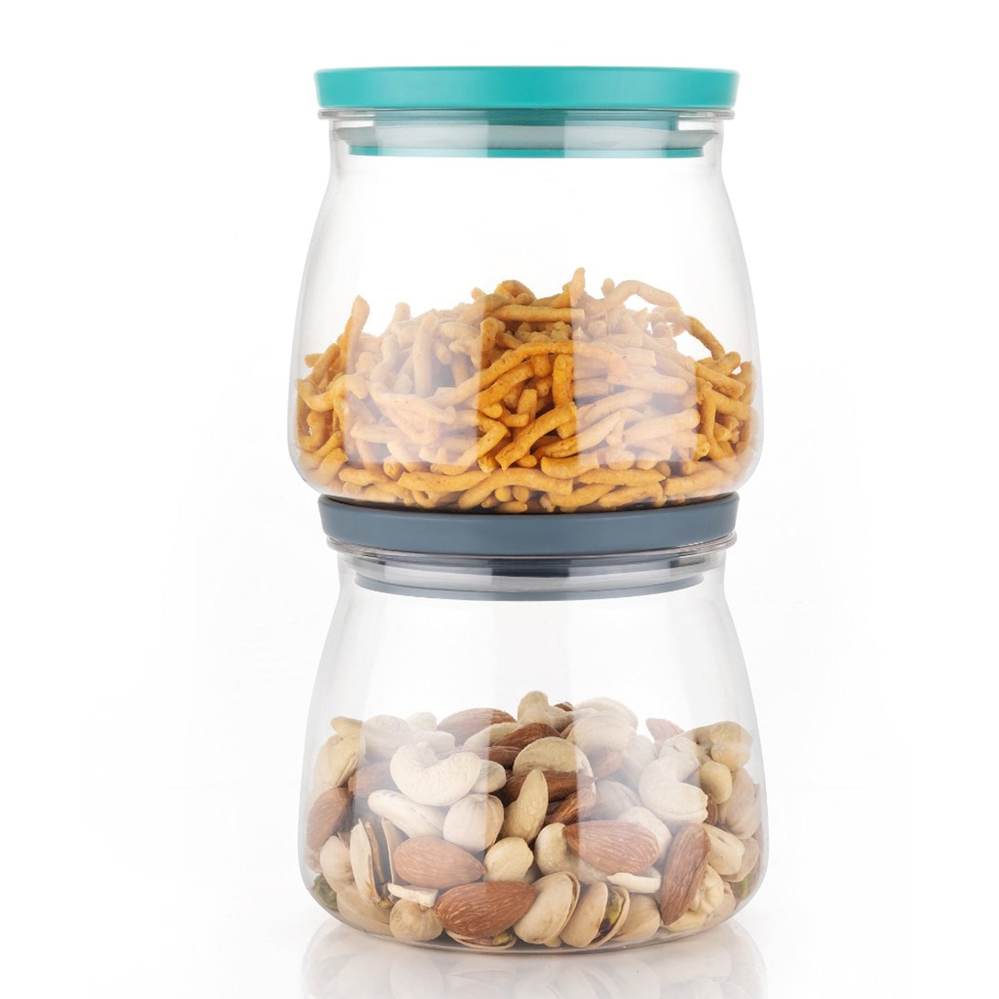 Matka Shaped Jar With Air Tight Leak Proof Lid (Multicolour) (Set Of 6) (900ml) - Happy Price - Image 2