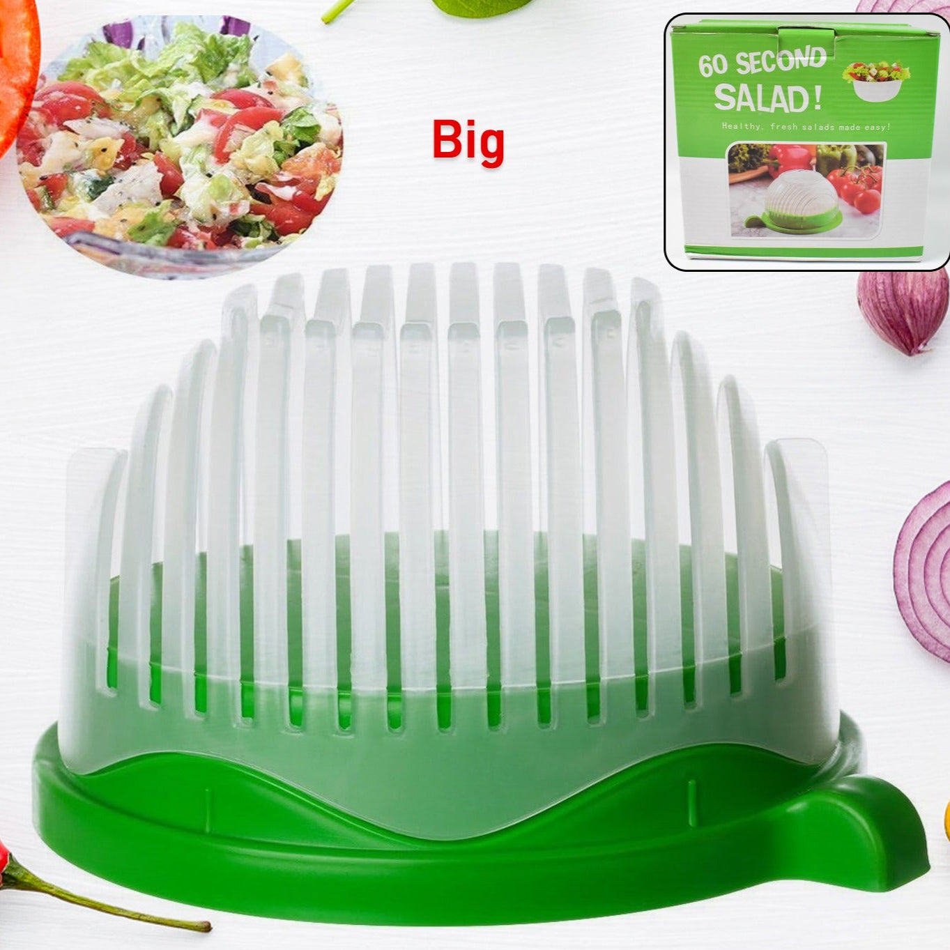 Plastic 60 Seconds Salad Cutter Salad Maker Salad Bow (1 Pc) - Happy Price - Image 1