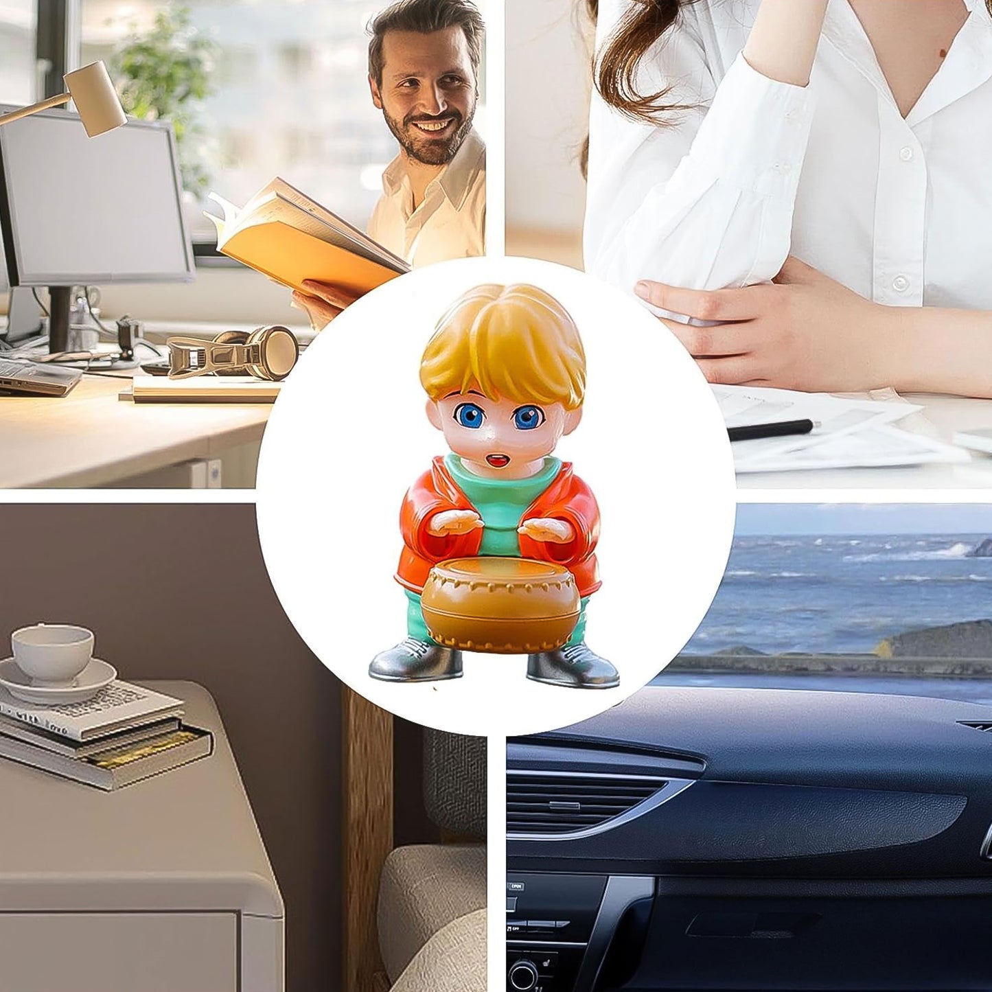 Creative Solar Drummer Car Aromatherapy Solar Powered Car Air Freshener (1 Pc) - Happy Price - Image 6