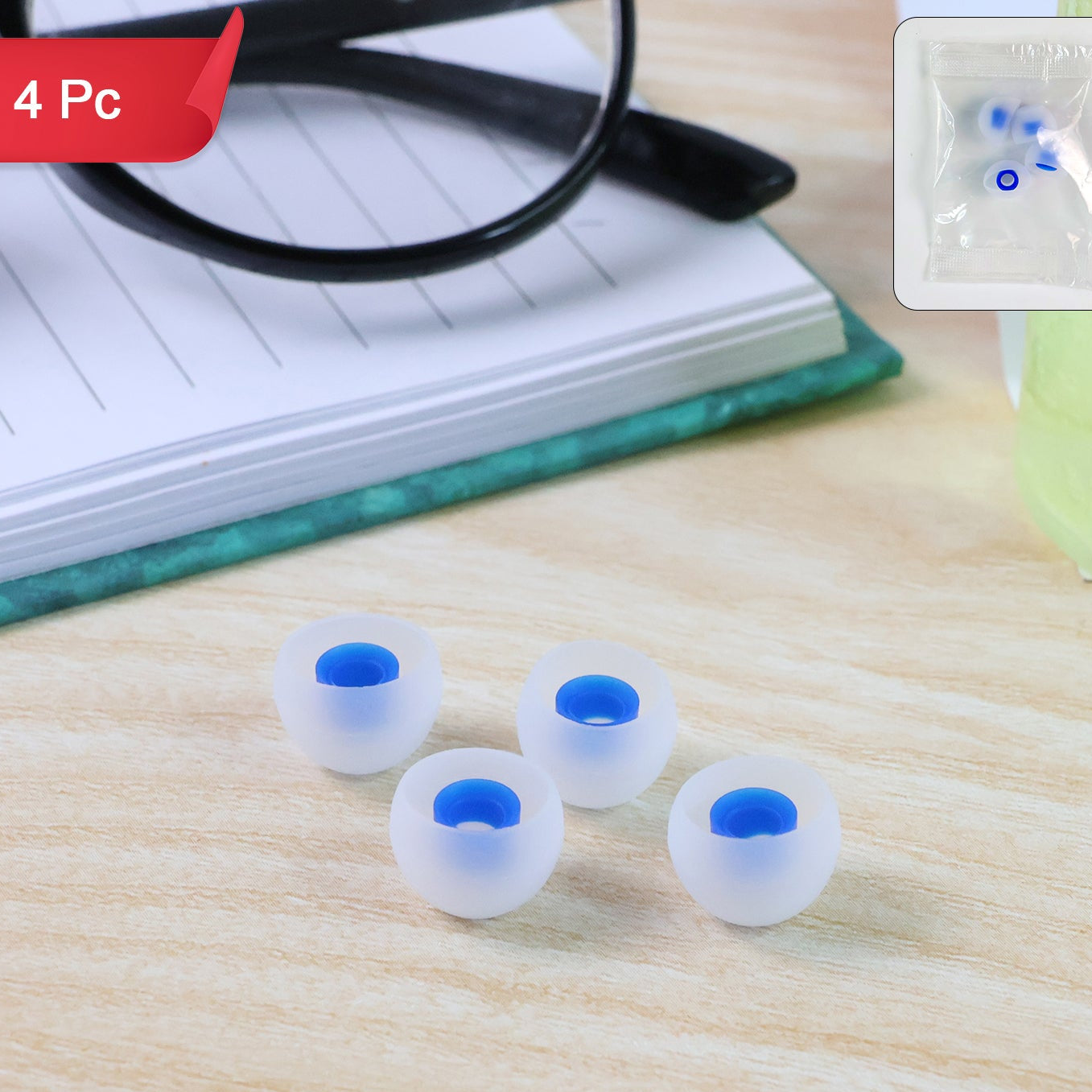 4 Pc Silicone Earbud Tips Set - Soft Replacement Eartips for TWS Earbuds & In-Ear Monitors - Happy Price - Image 1