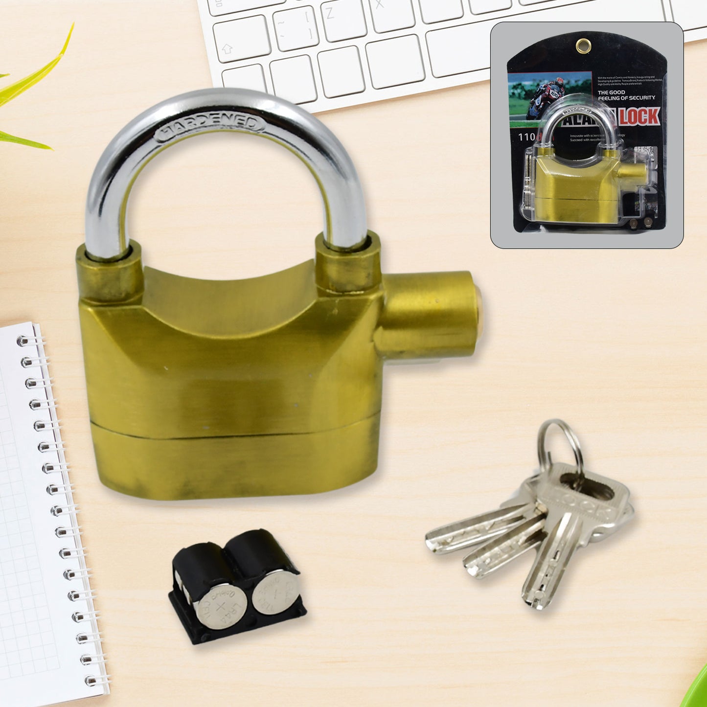 Security Alarm Metallic Lock System With 3 Keys (1 Set Mix Color) - Happy Price - Image 6