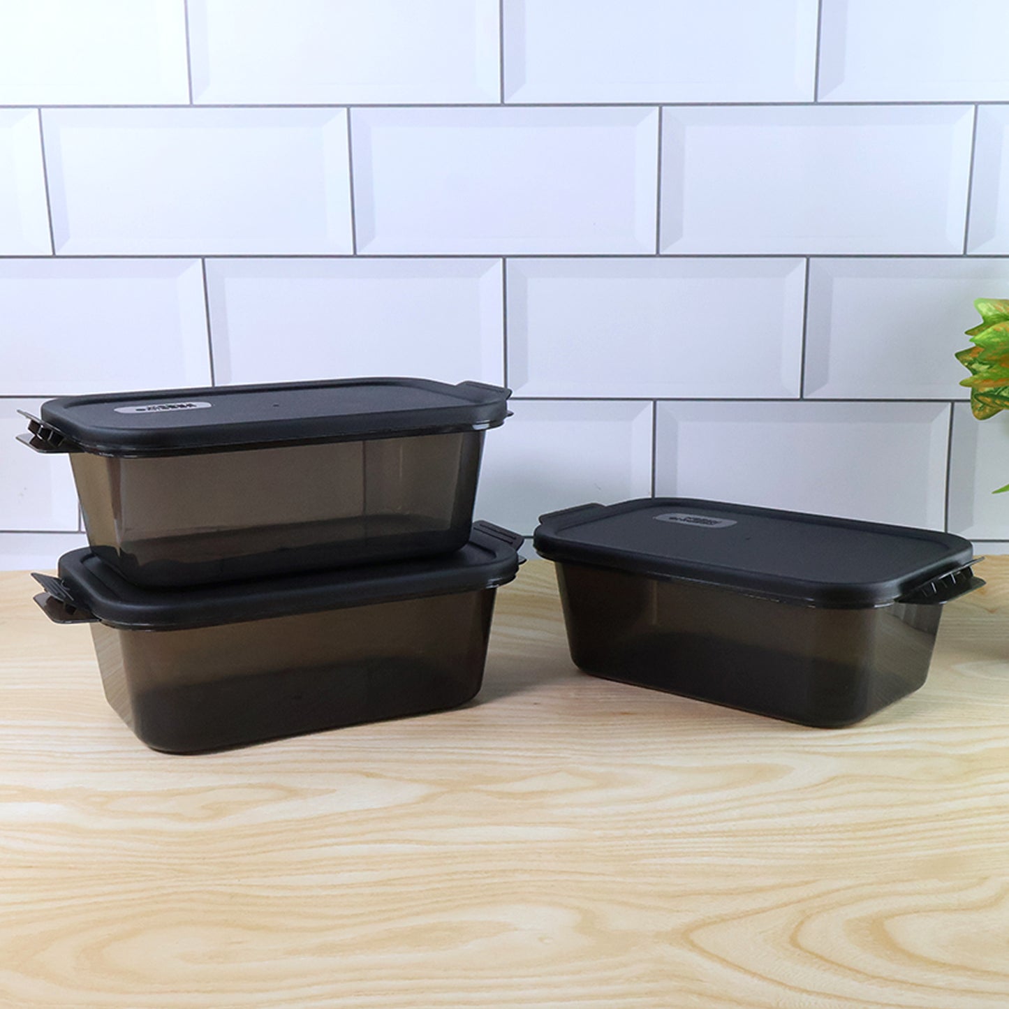 Set of 3 Rectangular Food Containers with Clip-Lock Lids - Happy Price - Image 5