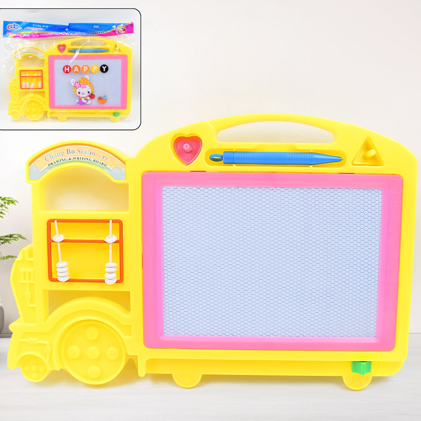 Bus Shape Drawing Writing Slate Board For Kids (1 Pc 32 21 Cm) - Happy Price - Image 1